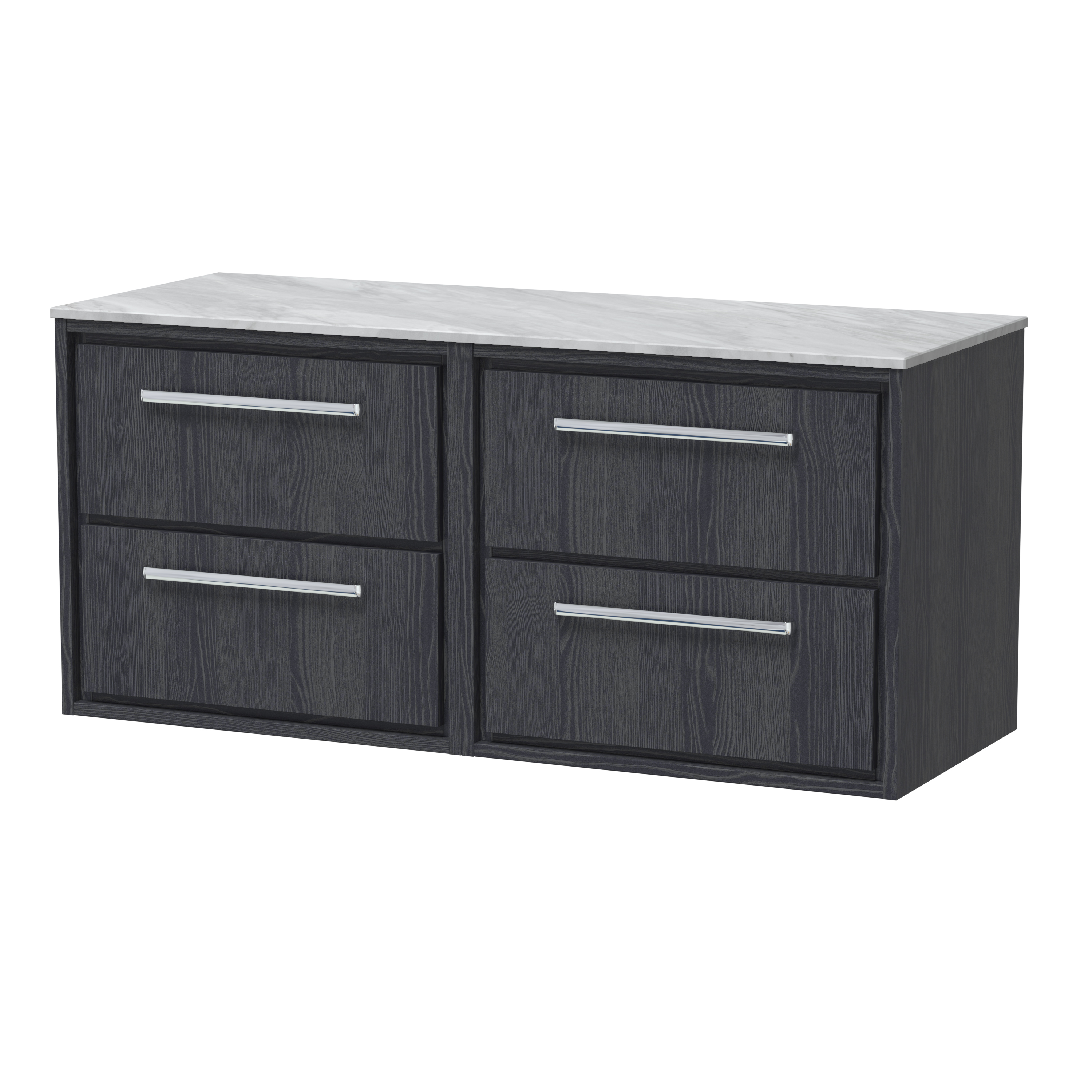 1200mm Wall Hung 4-Drawer Vanity with Marble Worktop