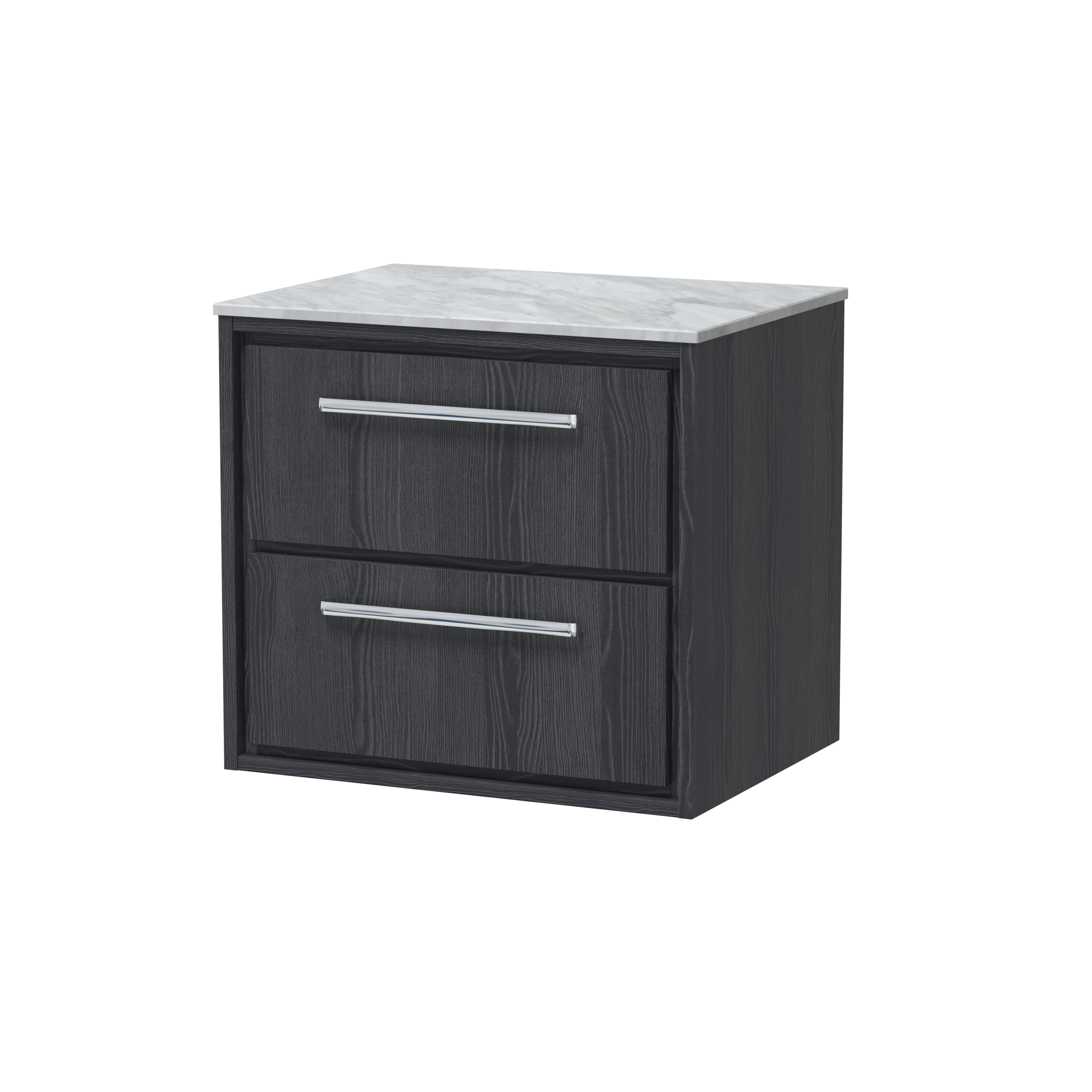 600mm Wall Hung 2-Drawer Vanity with Marble Worktop