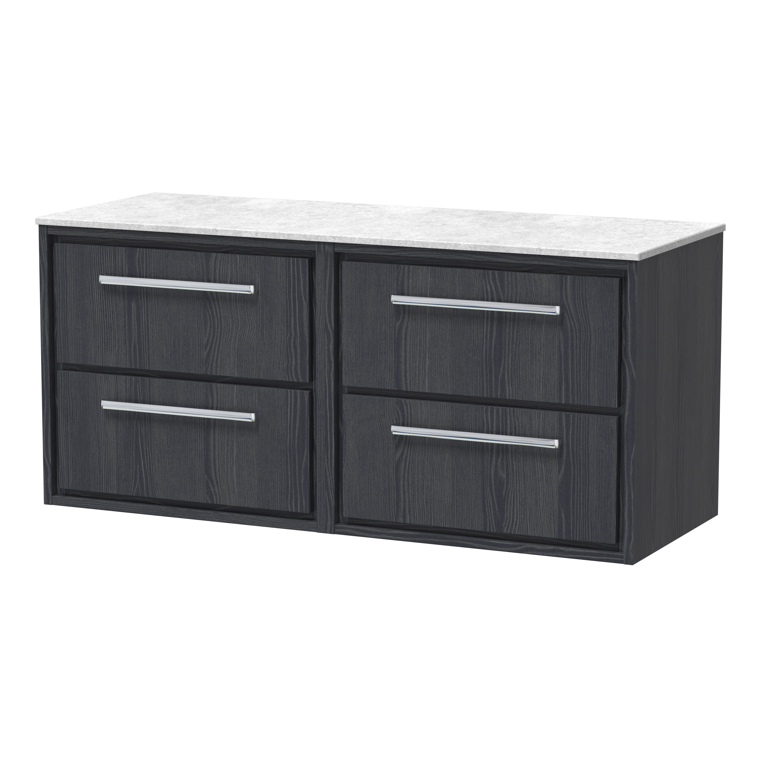 1200mm Wall Hung 4-Drawer Vanity with Marble Worktop