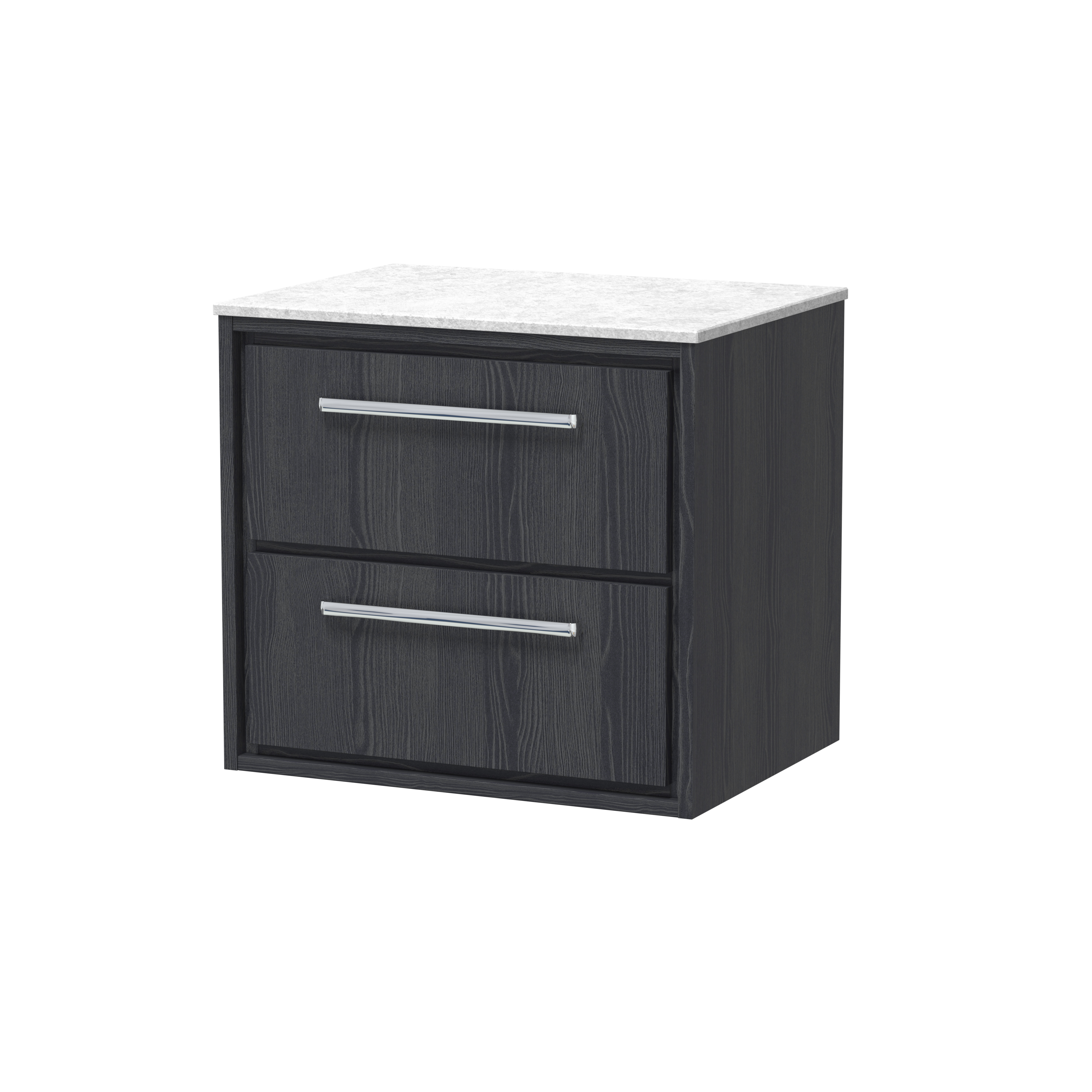 600mm Wall Hung 2-Drawer Vanity with Marble Worktop