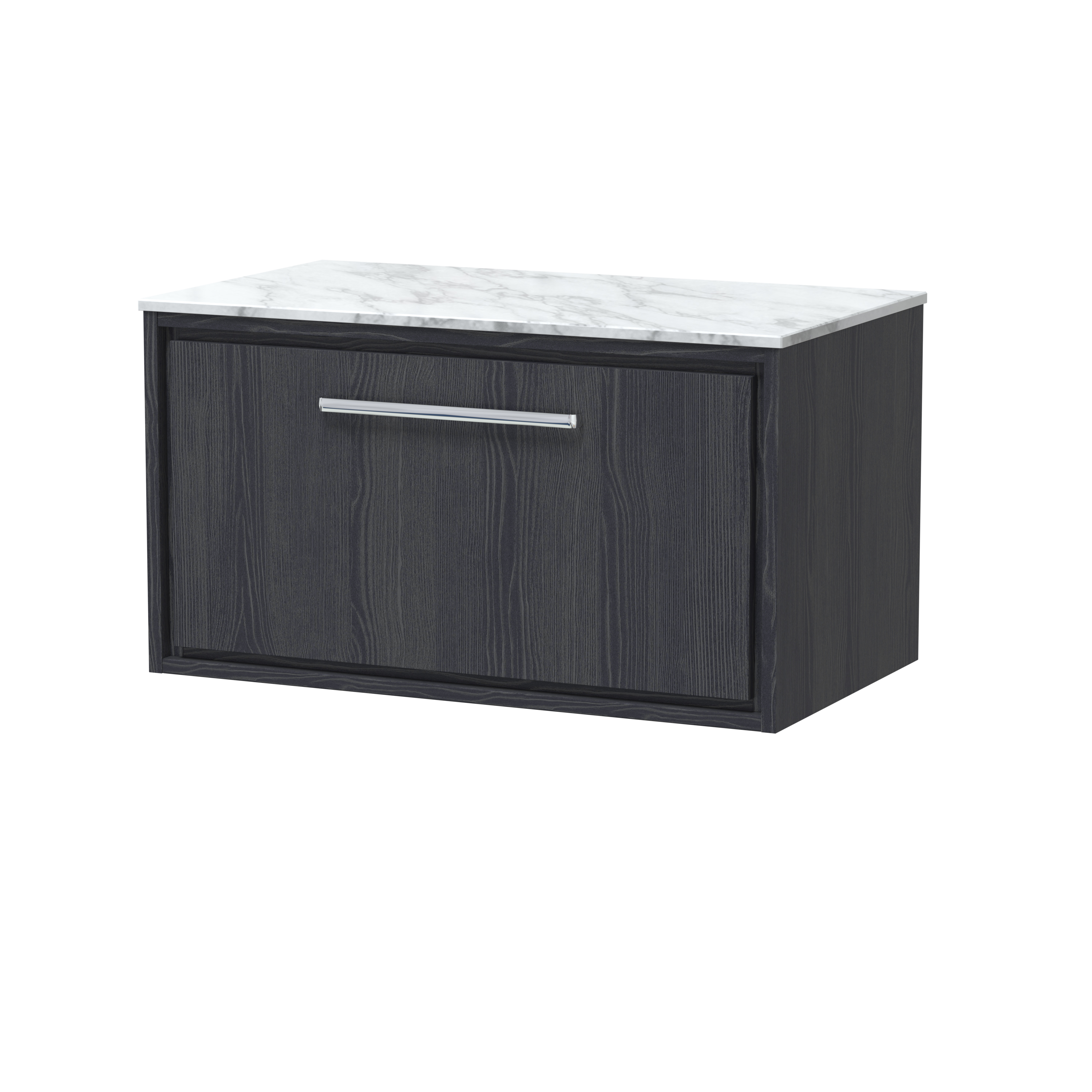 800mm Wall Hung Single Drawer Vanity with Marble Worktop