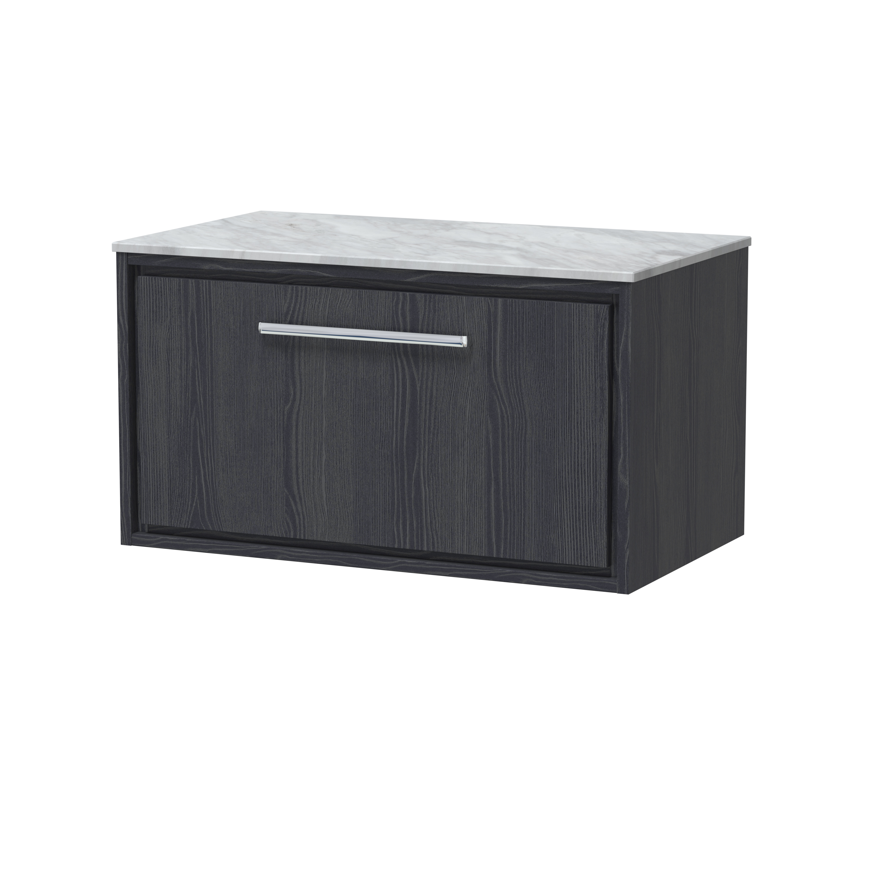 800mm Wall Hung Single Drawer Vanity with Marble Worktop