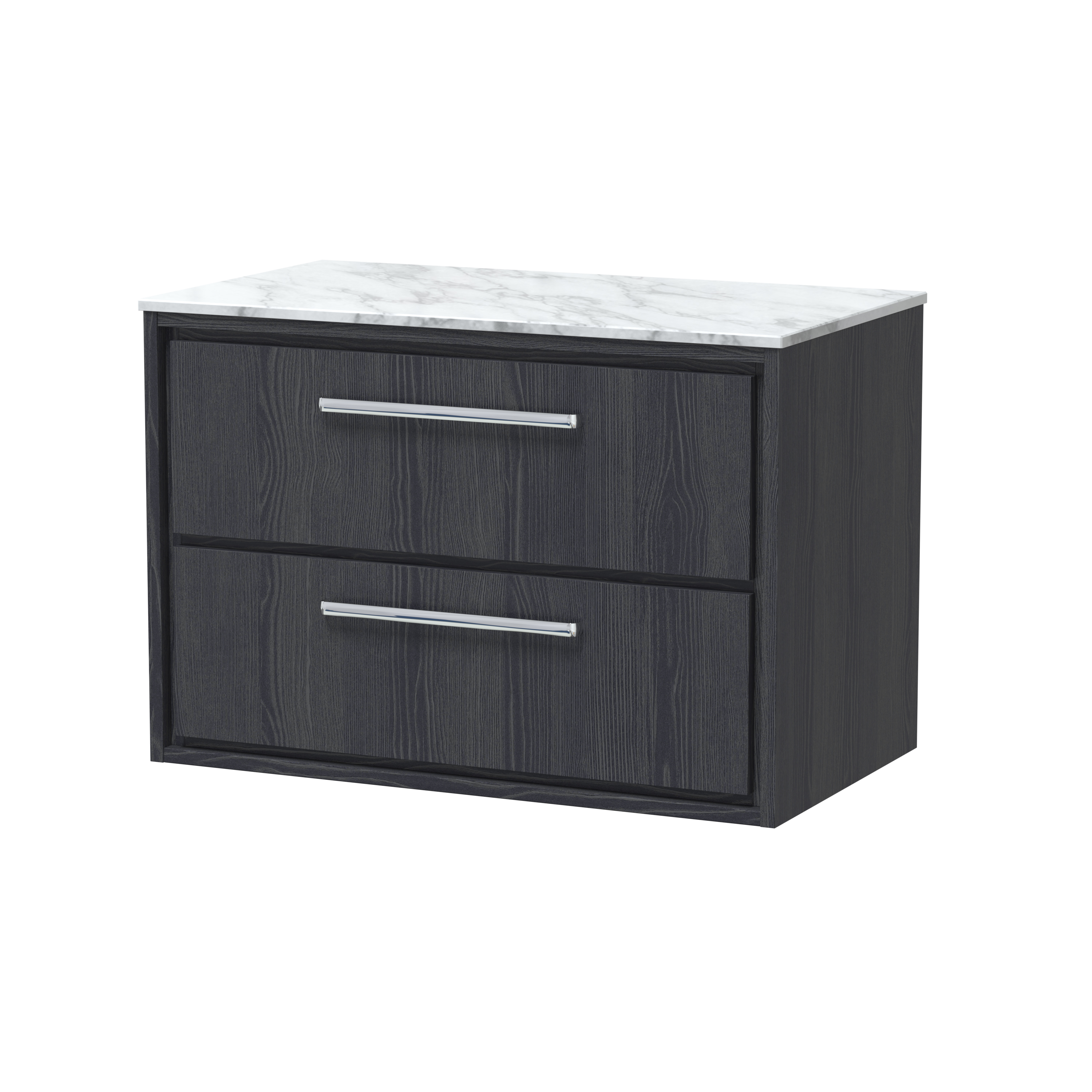 800mm Wall Hung 2-Drawer Vanity with Marble Worktop