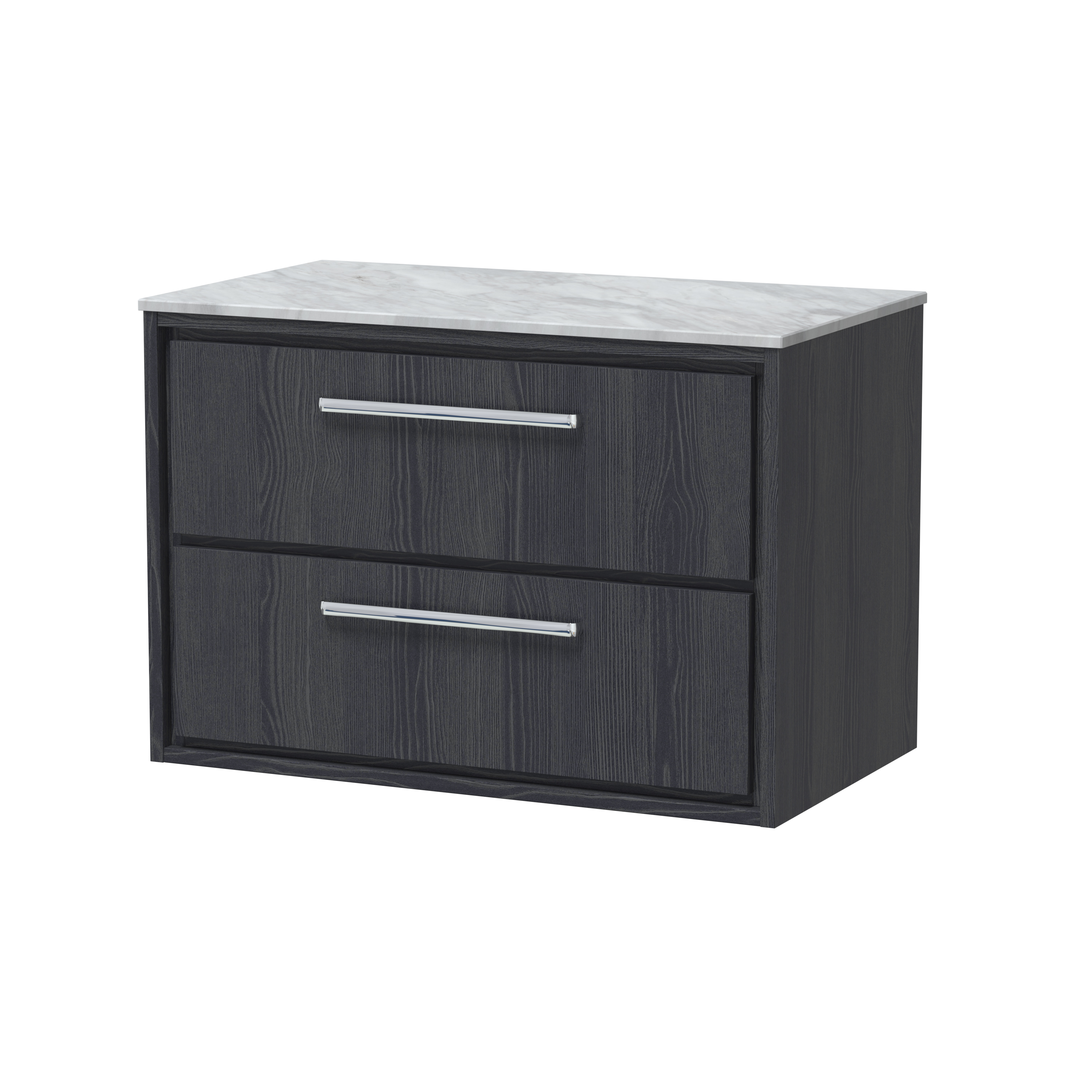 800mm Wall Hung 2-Drawer Vanity with Marble Worktop