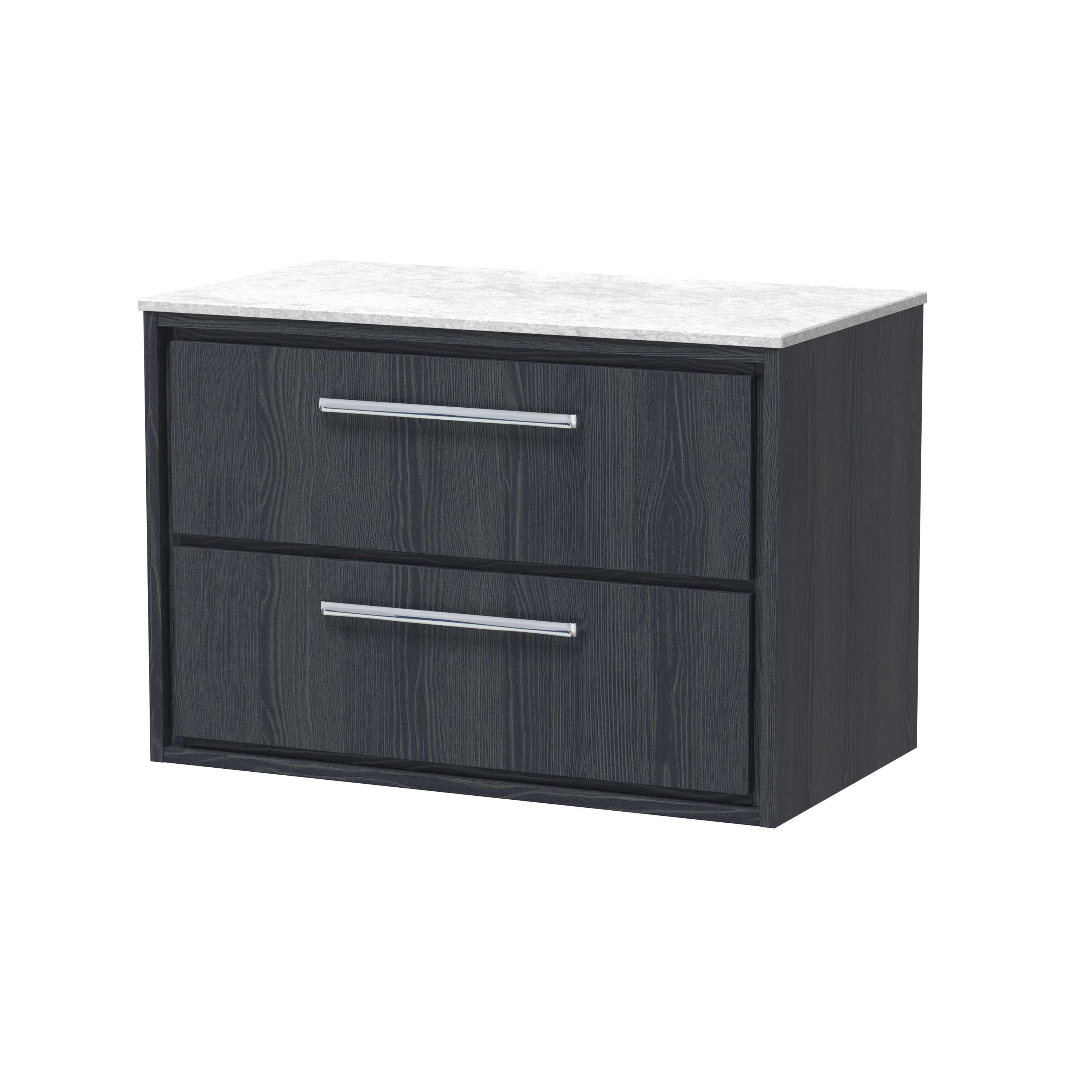 800mm Wall Hung 2-Drawer Vanity with Marble Worktop