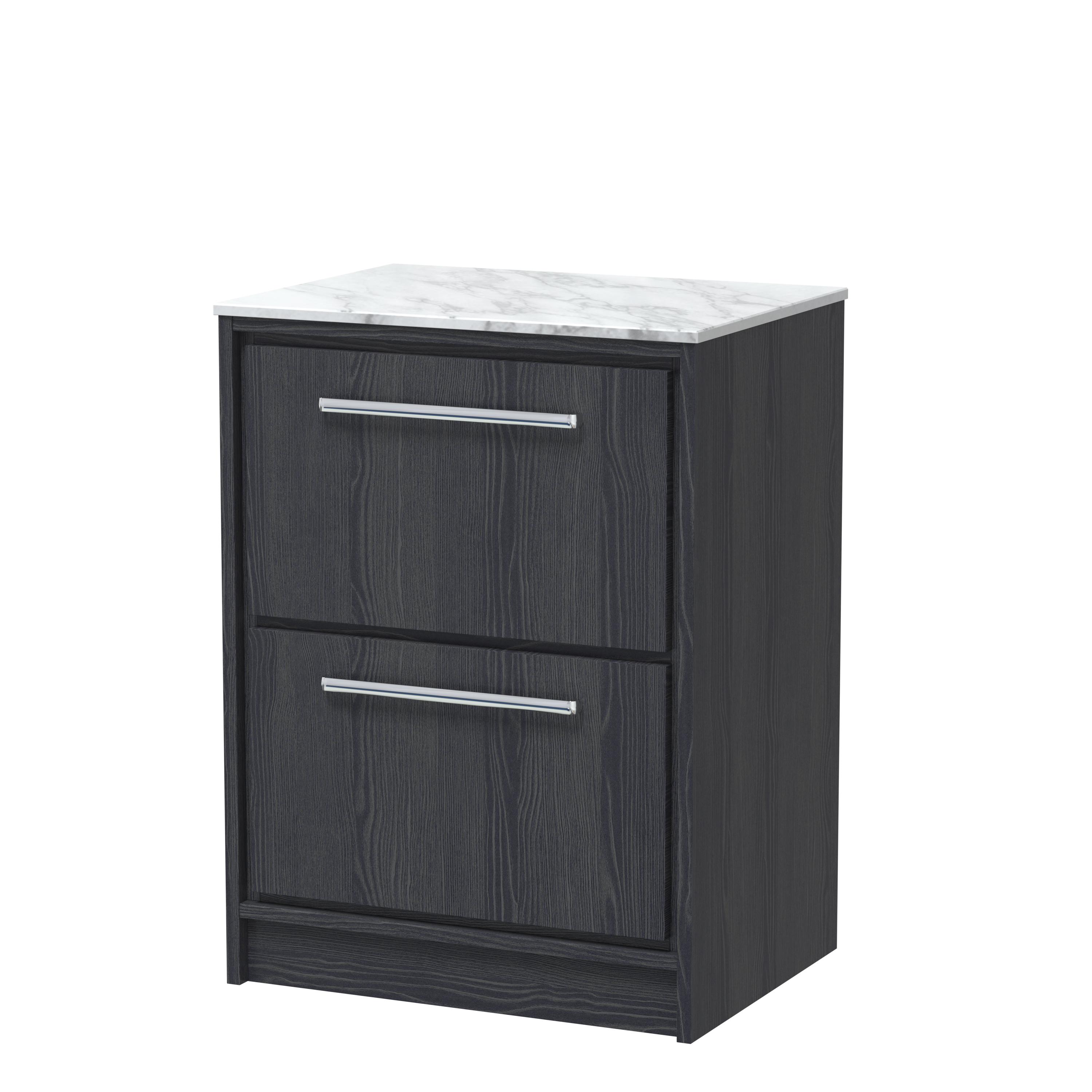 600mm Floor Standing 2-Drawer Vanity with Marble Worktop