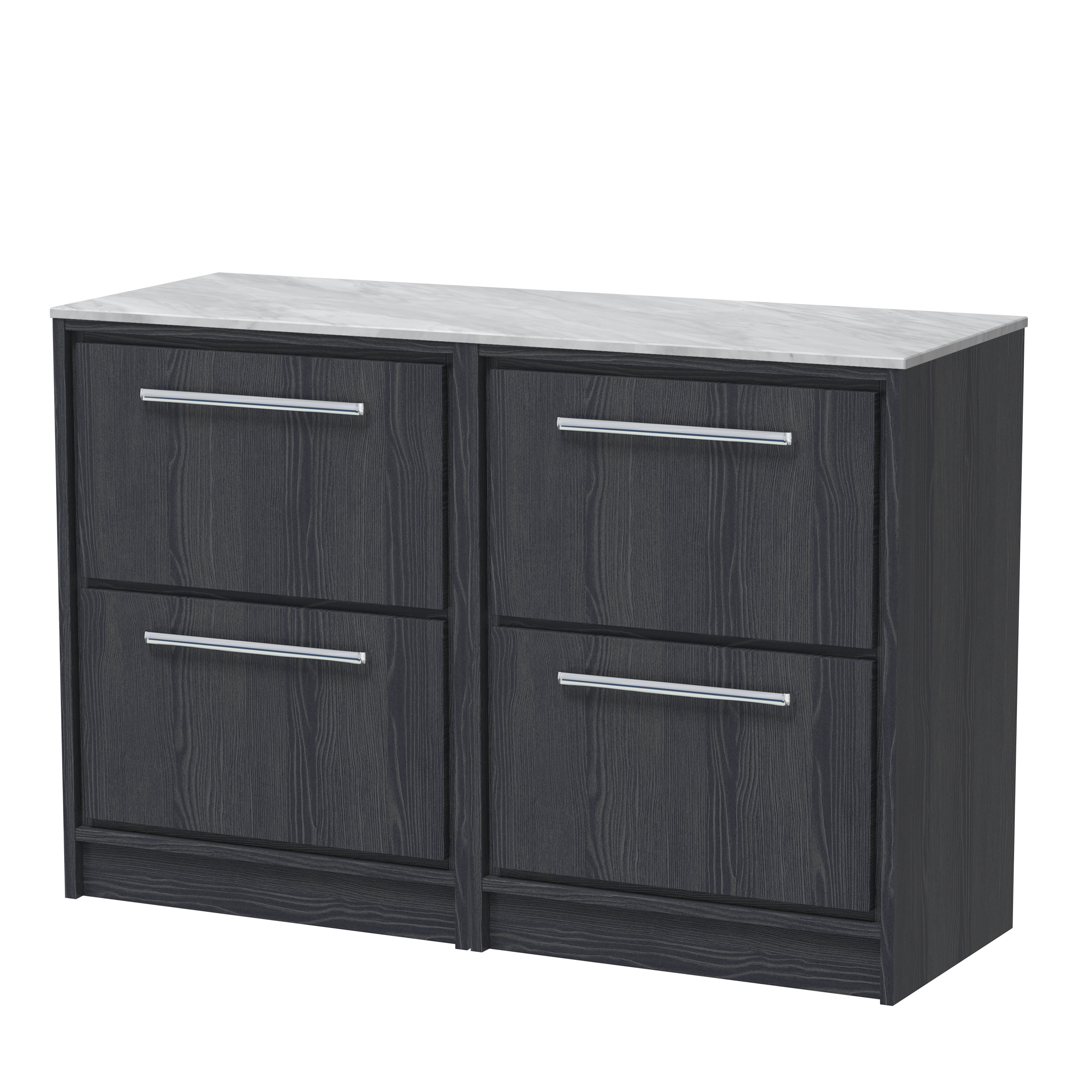 1200mm Floor Standing 4-Drawer Vanity with Marble Worktop