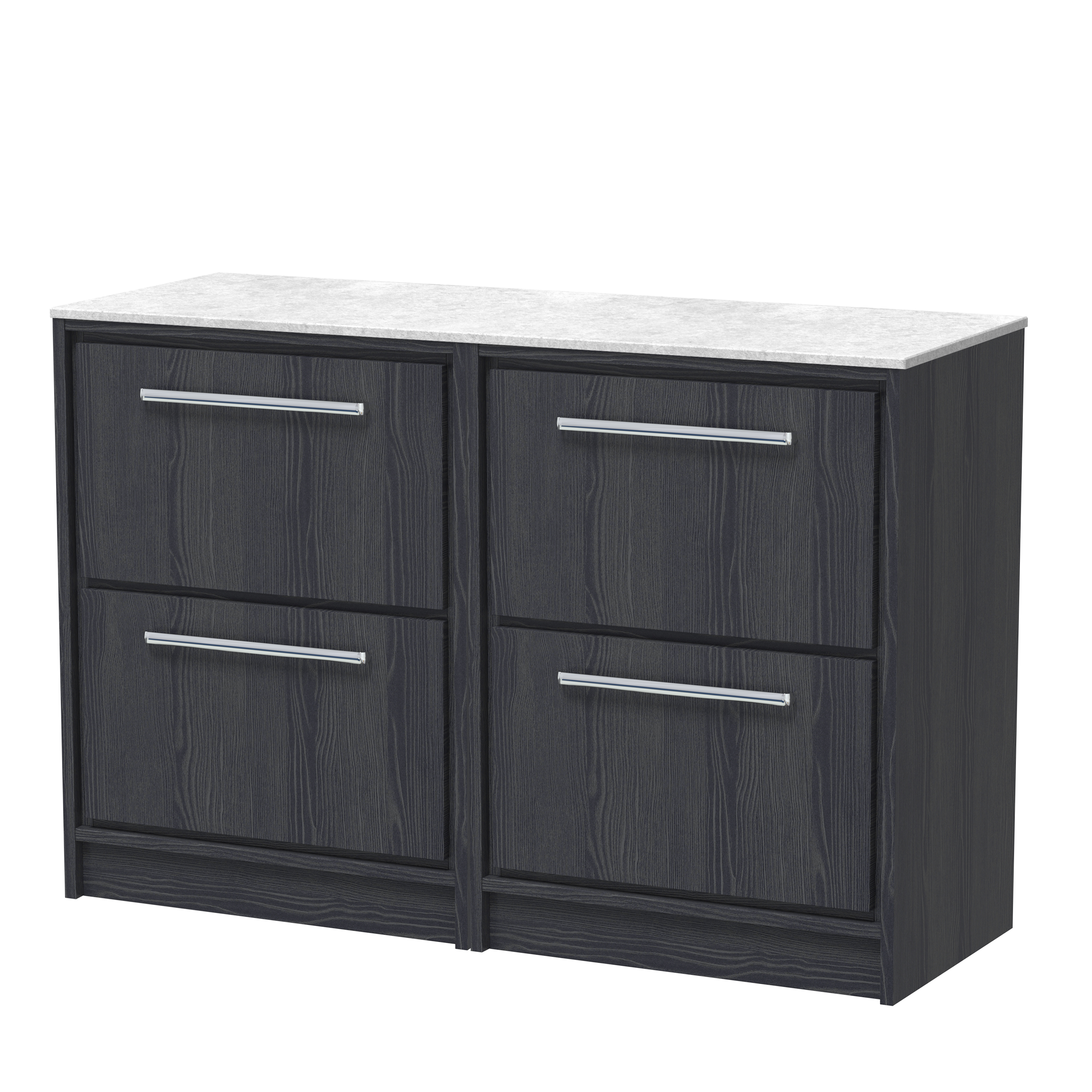 1200mm Floor Standing 4-Drawer Vanity with Marble Worktop