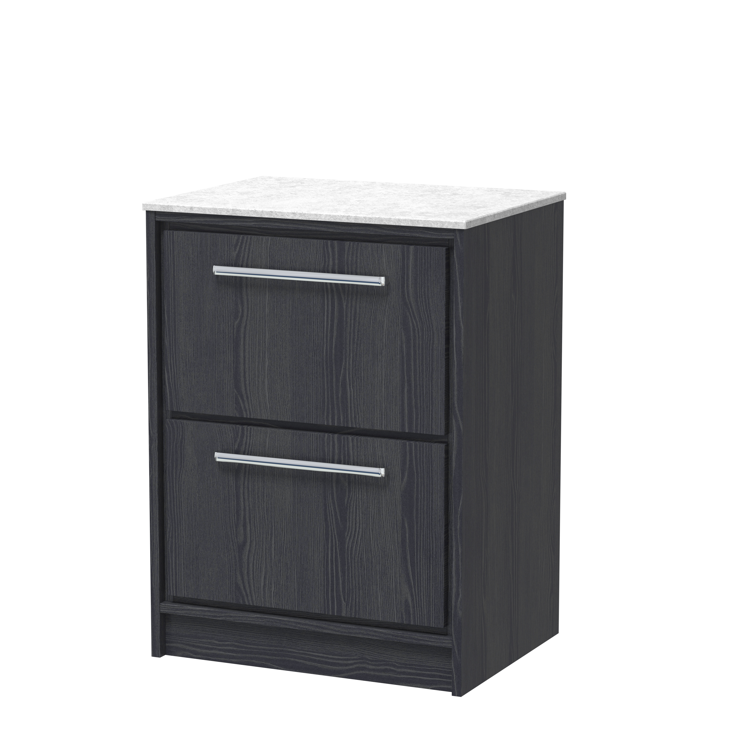 600mm Floor Standing 2-Drawer Vanity with Marble Worktop