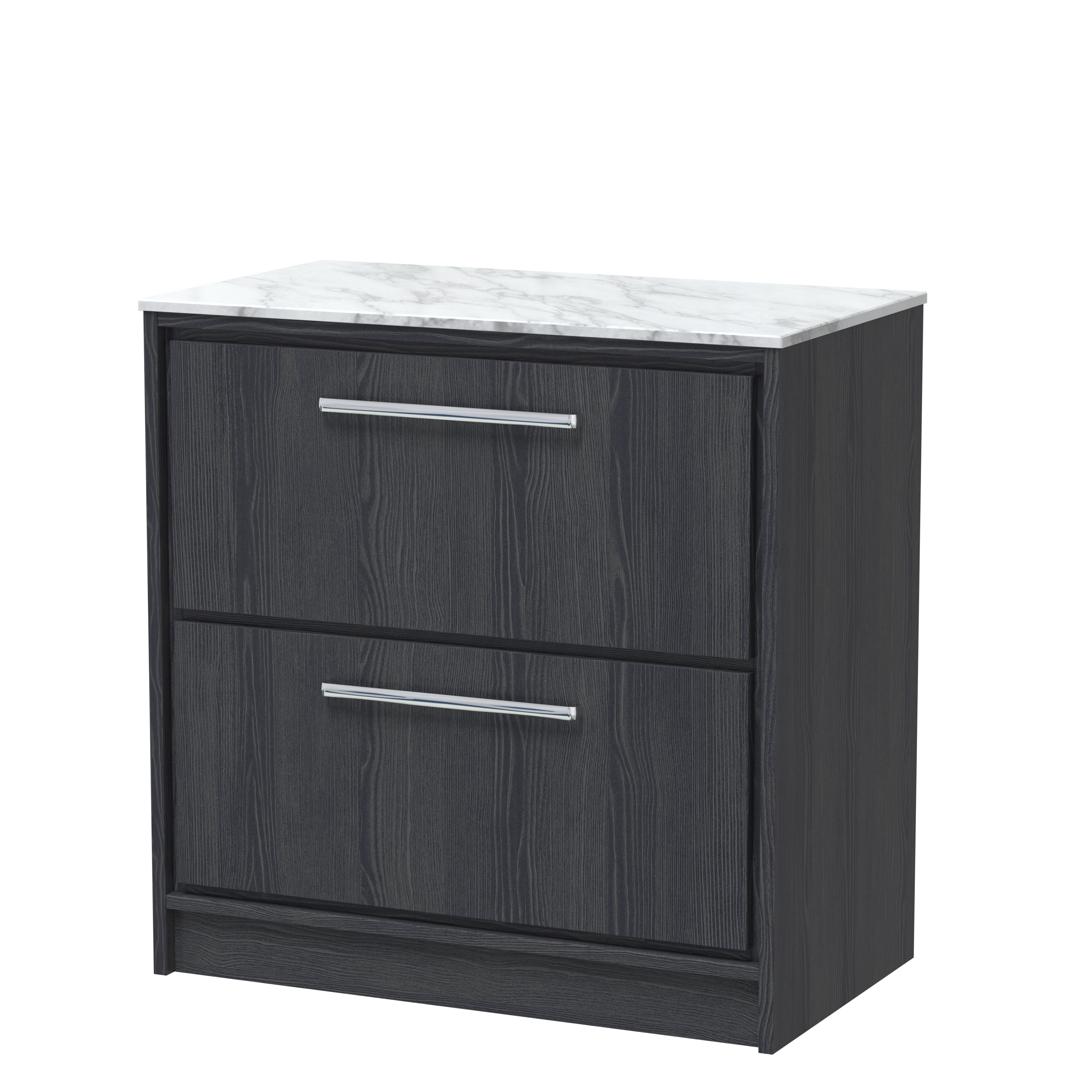 800mm Floor Standing 2-Drawer Vanity with Marble Worktop