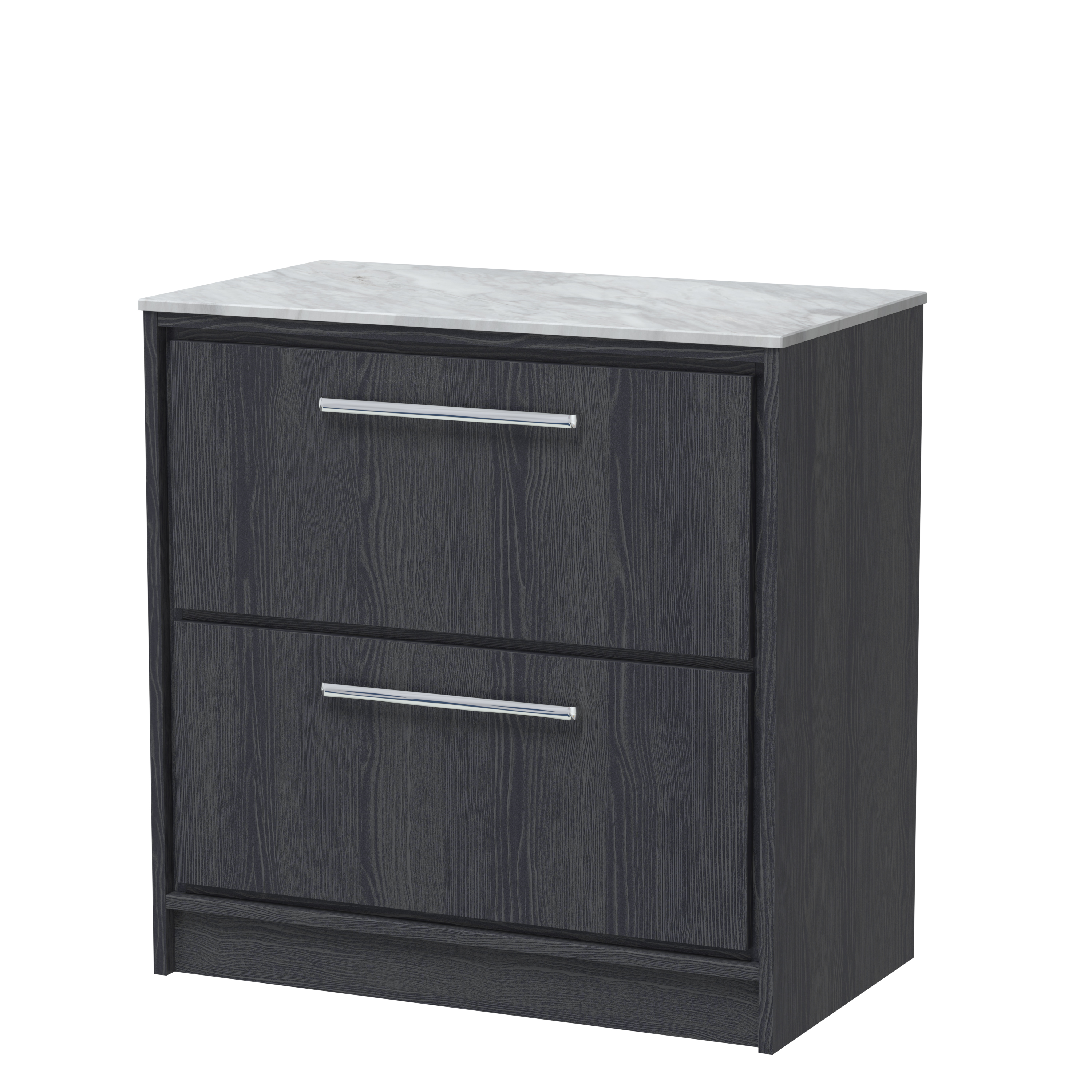 800mm Floor Standing 2-Drawer Vanity with Marble Worktop