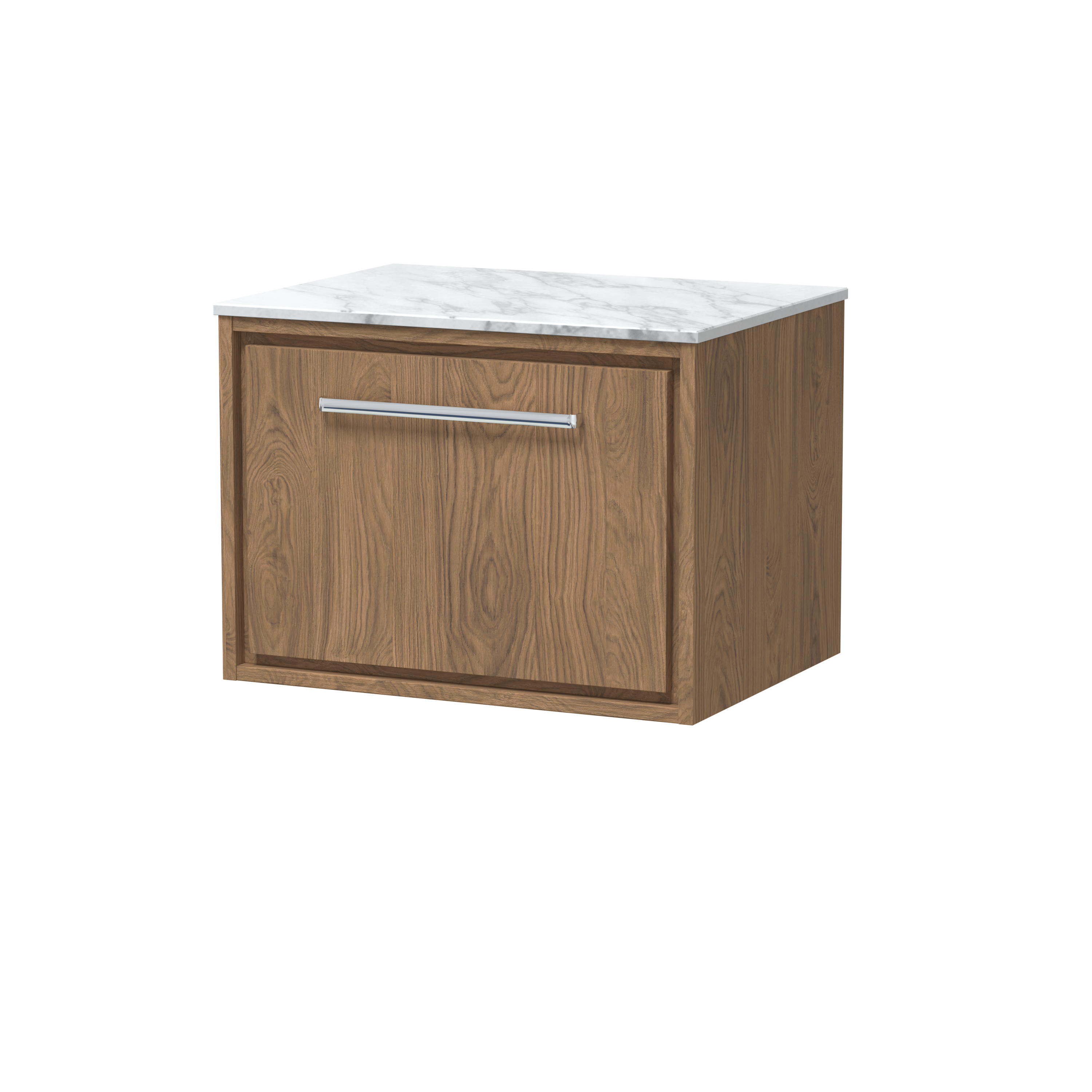 600mm Wall Hung Single Drawer Vanity with Marble Worktop