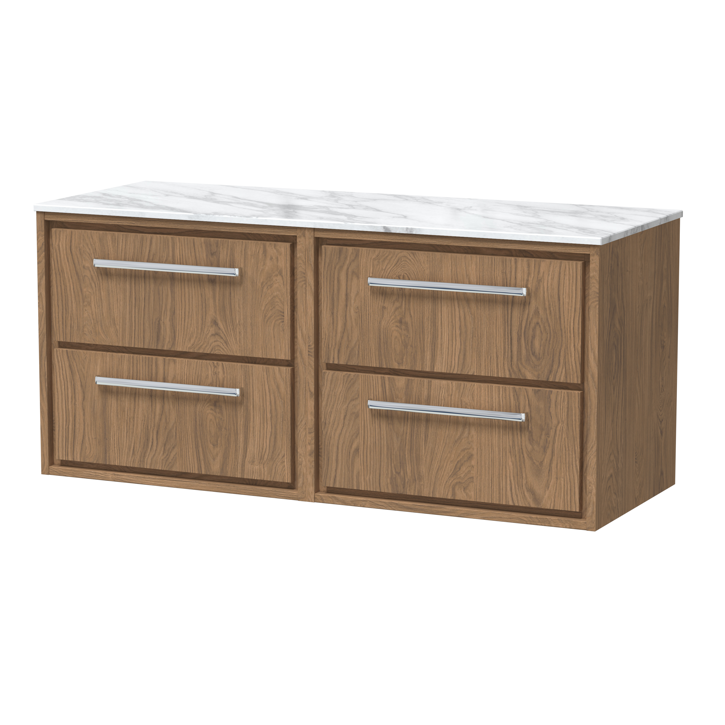 1200mm Wall Hung 4-Drawer Vanity with Marble Worktop