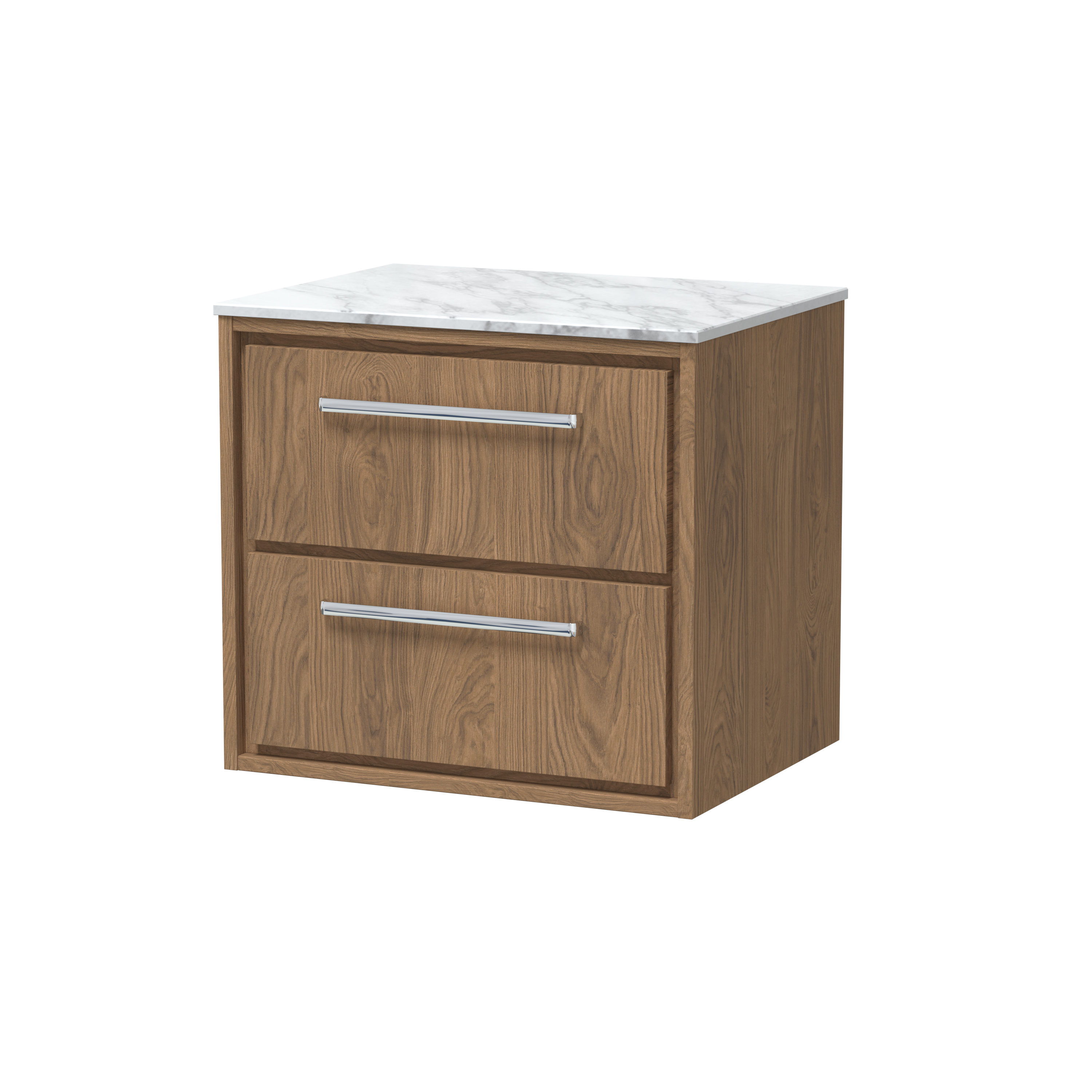 600mm Wall Hung 2-Drawer Vanity with Marble Worktop