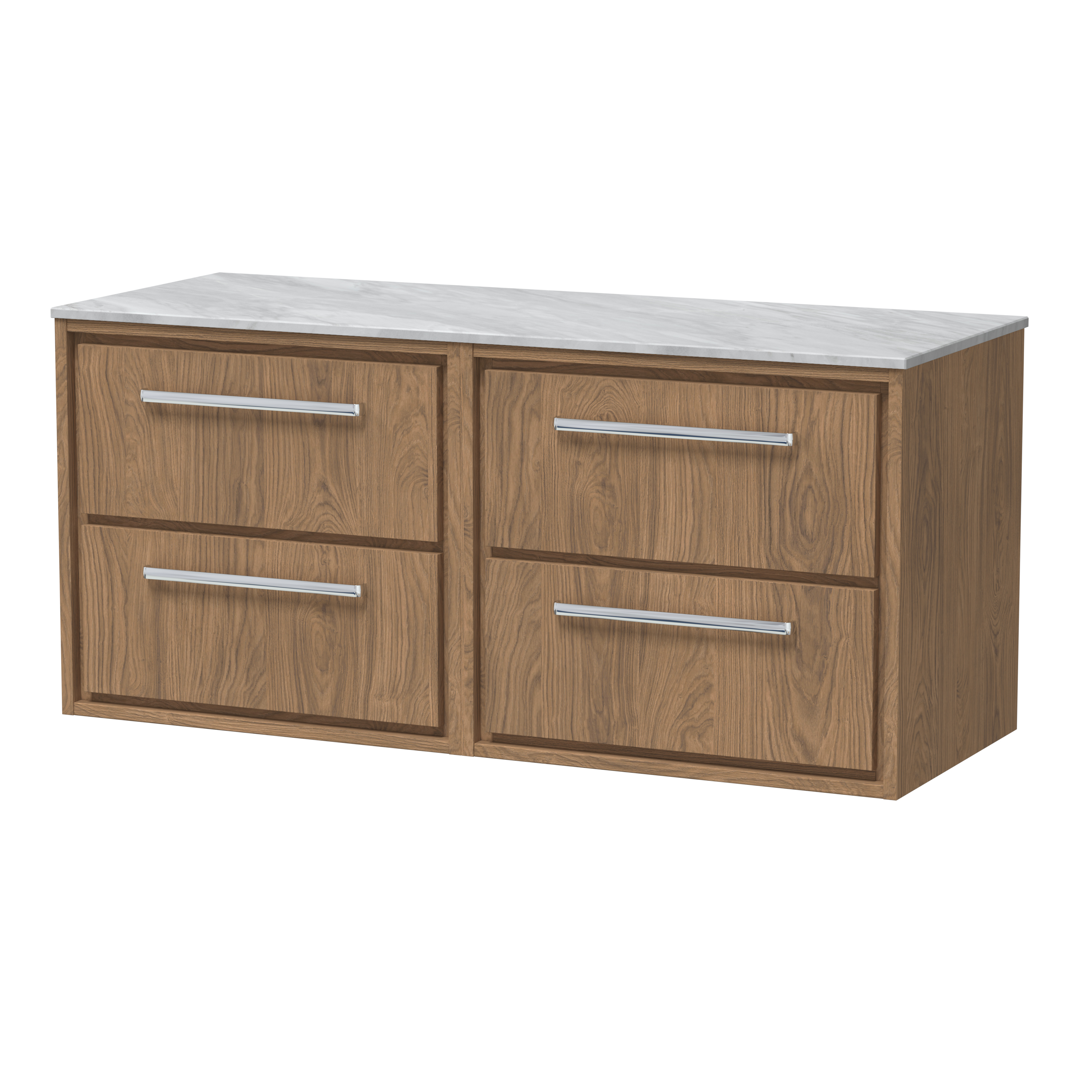 1200mm Wall Hung 4-Drawer Vanity with Marble Worktop