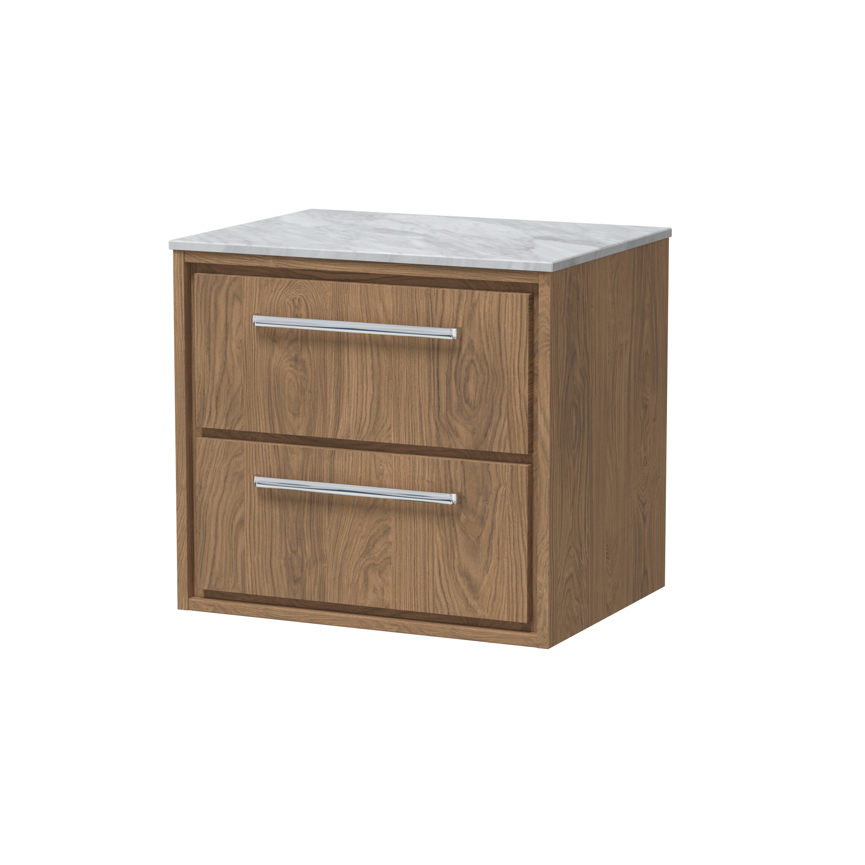 600mm Wall Hung 2-Drawer Vanity with Marble Worktop