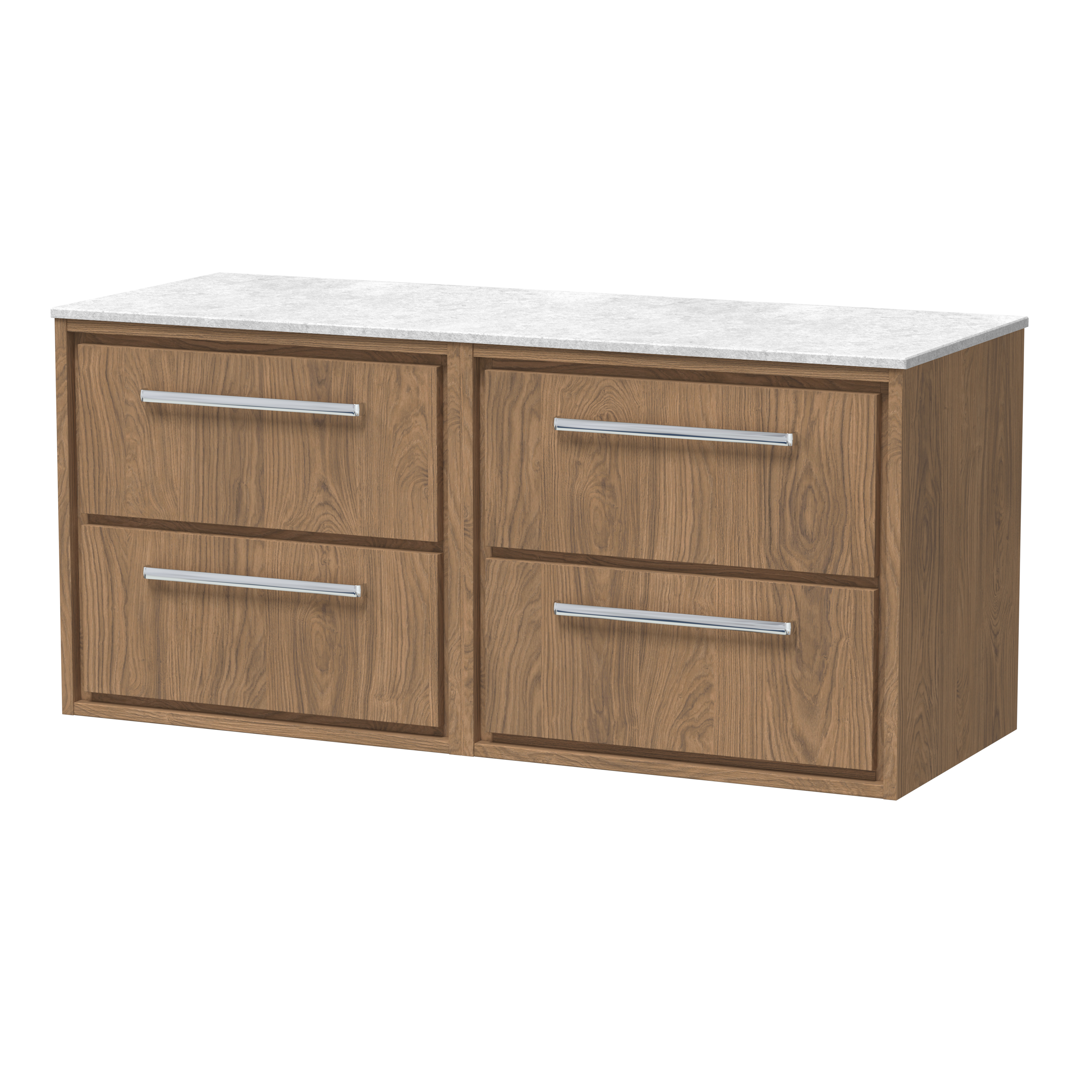 1200mm Wall Hung 4-Drawer Vanity with Marble Worktop