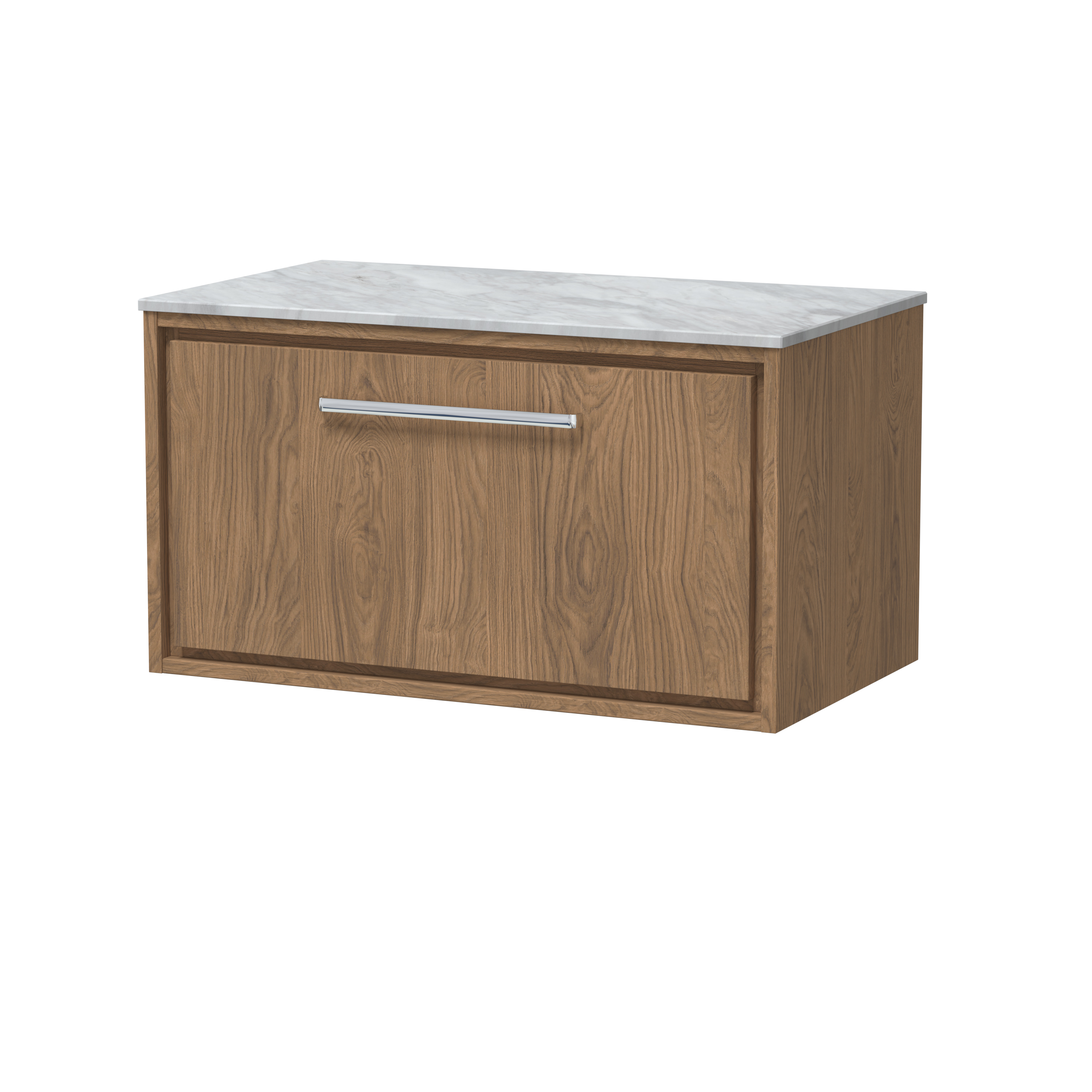 800mm Wall Hung Single Drawer Vanity with Marble Worktop