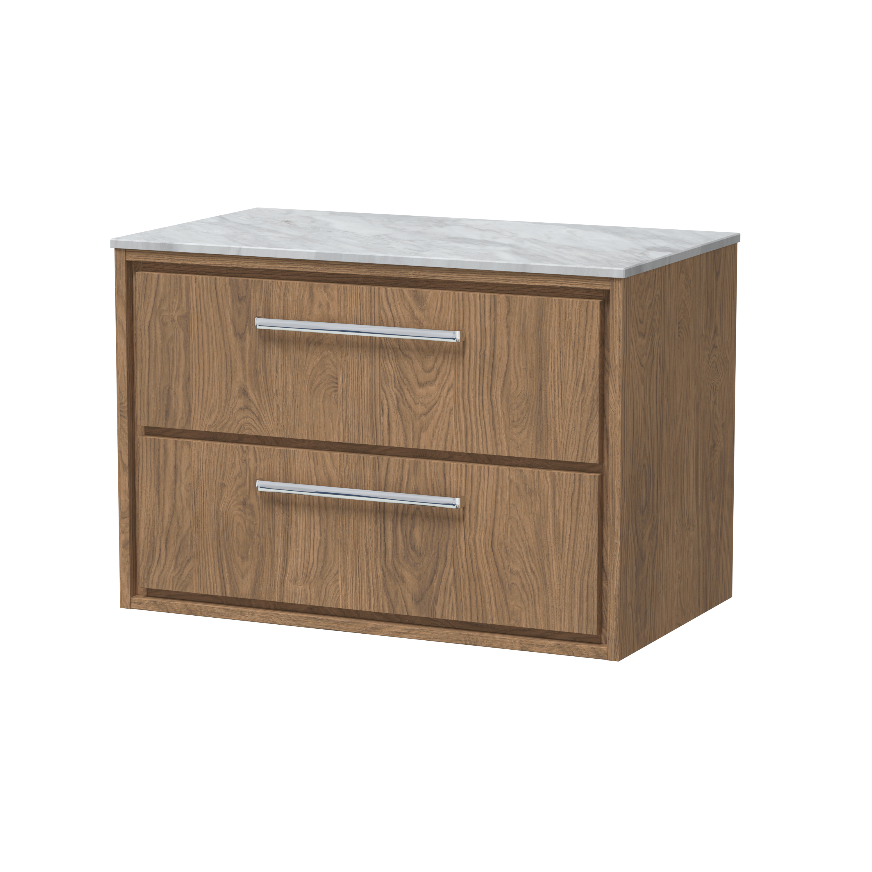 800mm Wall Hung 2-Drawer Vanity with Marble Worktop