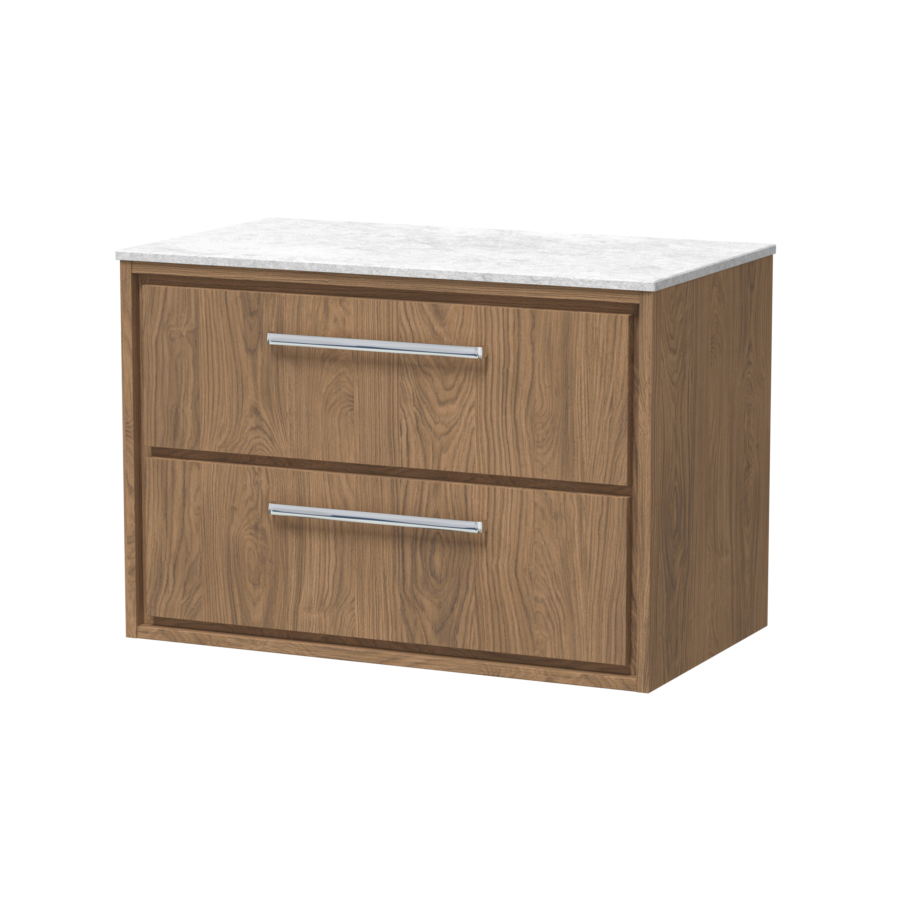 800mm Wall Hung 2-Drawer Vanity with Marble Worktop