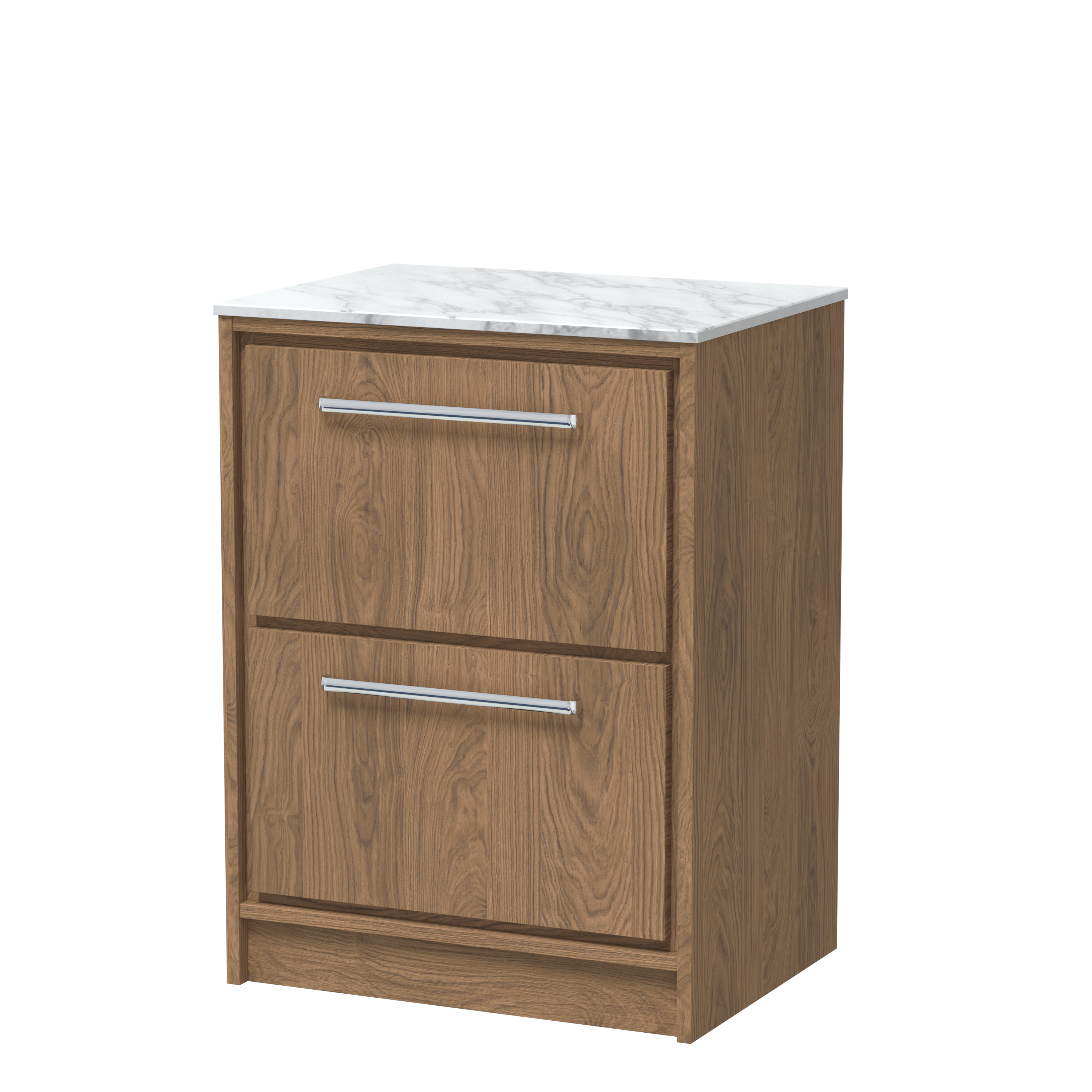 600mm Floor Standing 2-Drawer Vanity with Marble Worktop