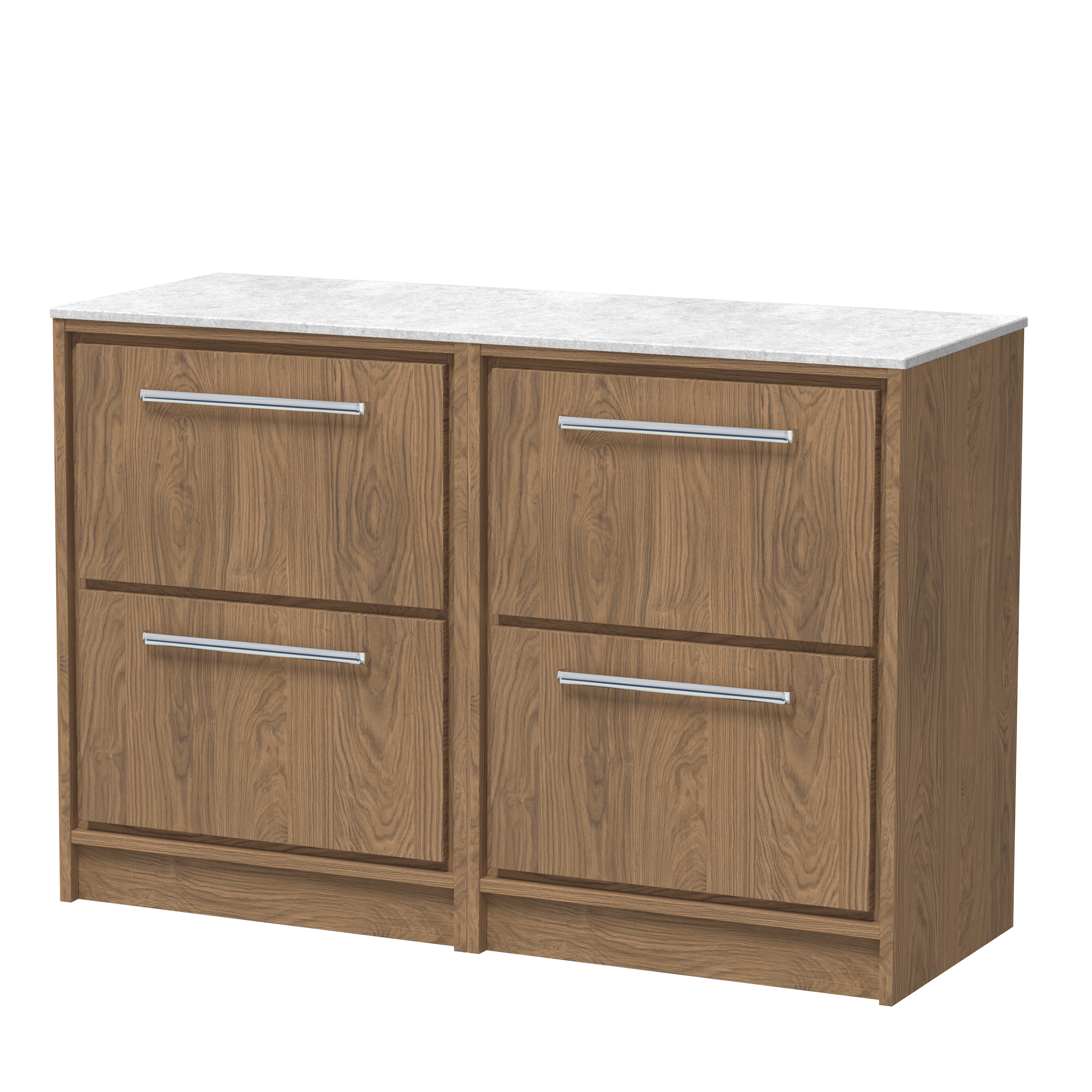 1200mm Floor Standing 4-Drawer Vanity with Marble Worktop