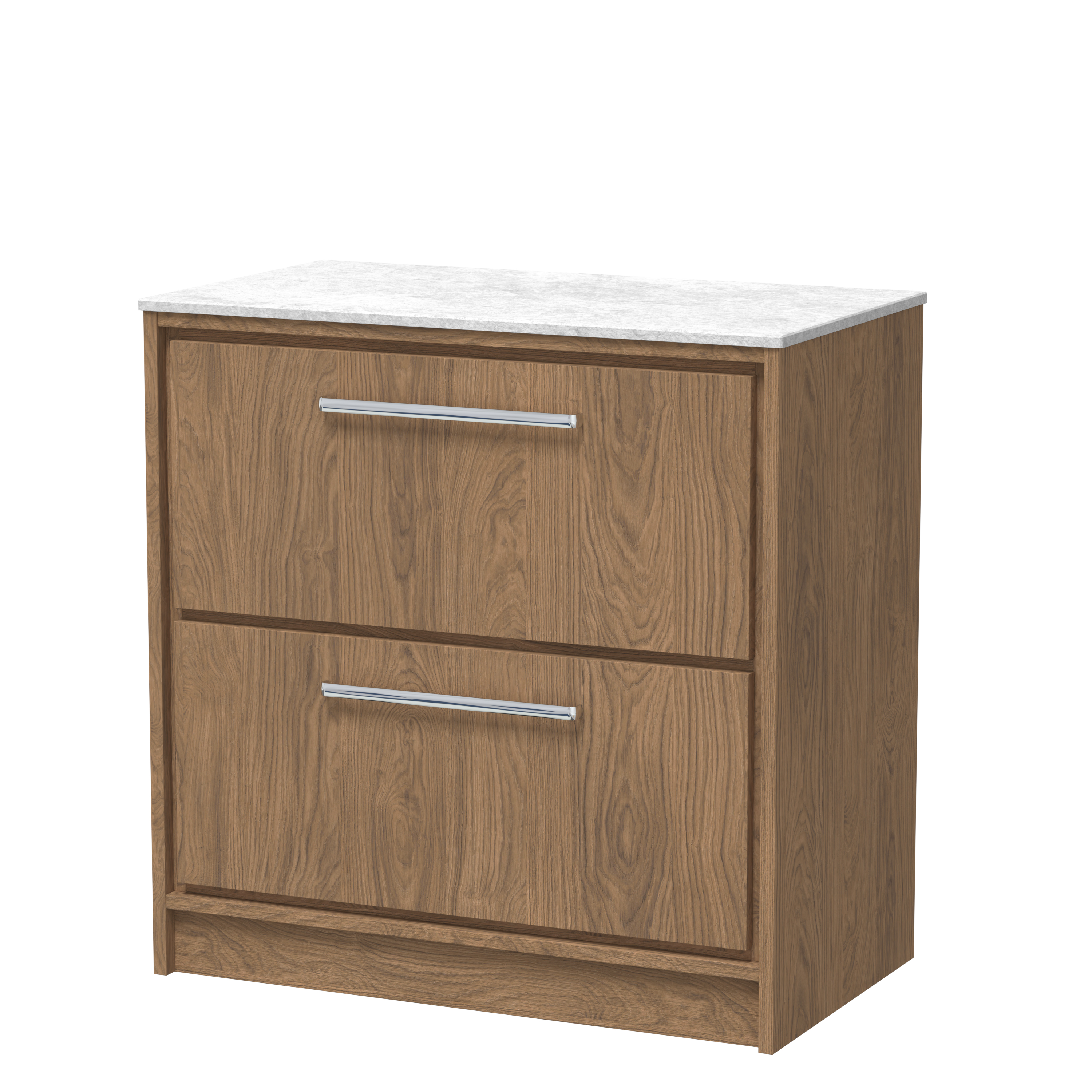 800mm Floor Standing 2-Drawer Vanity with Marble Worktop