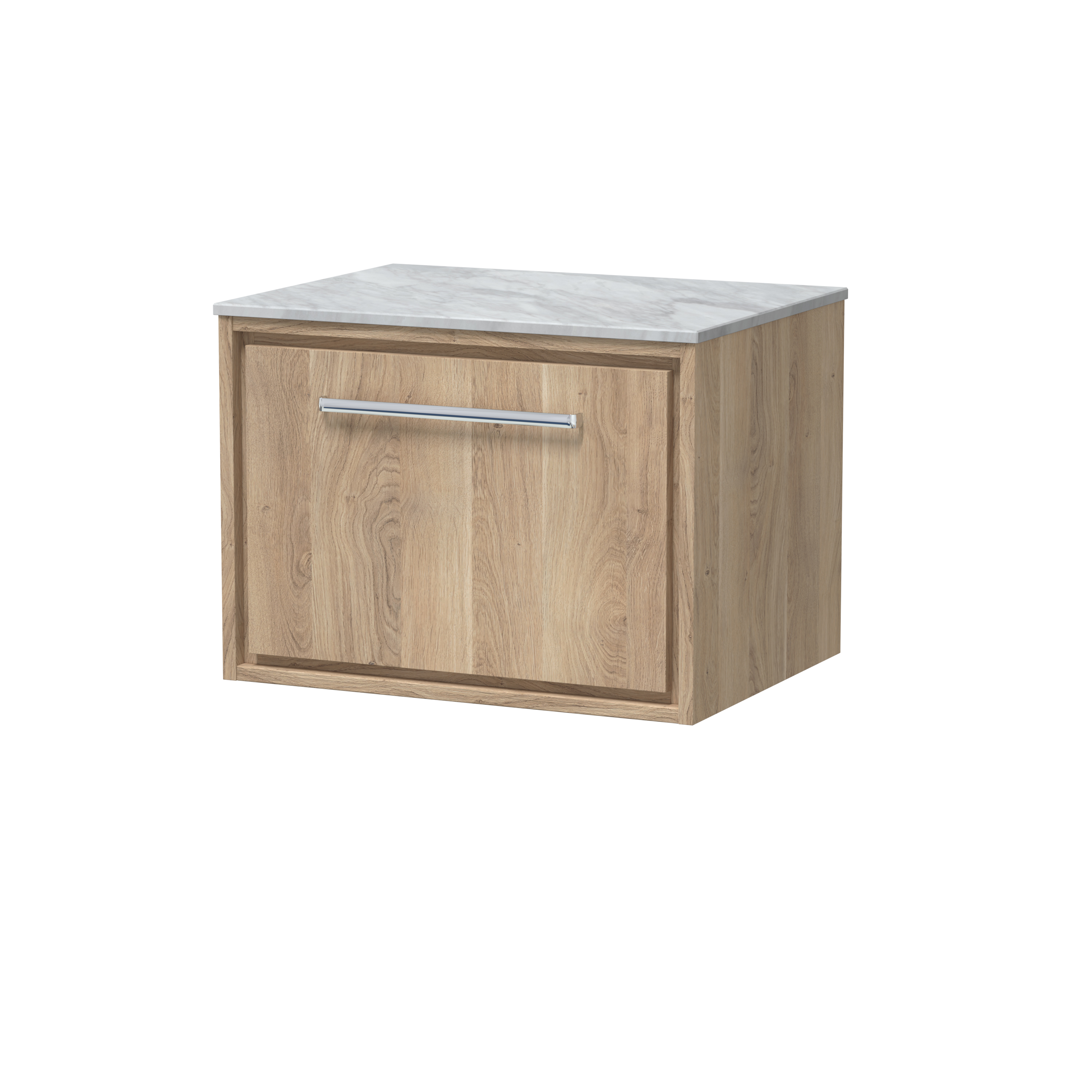 600mm Wall Hung Single Drawer Vanity with Marble Worktop