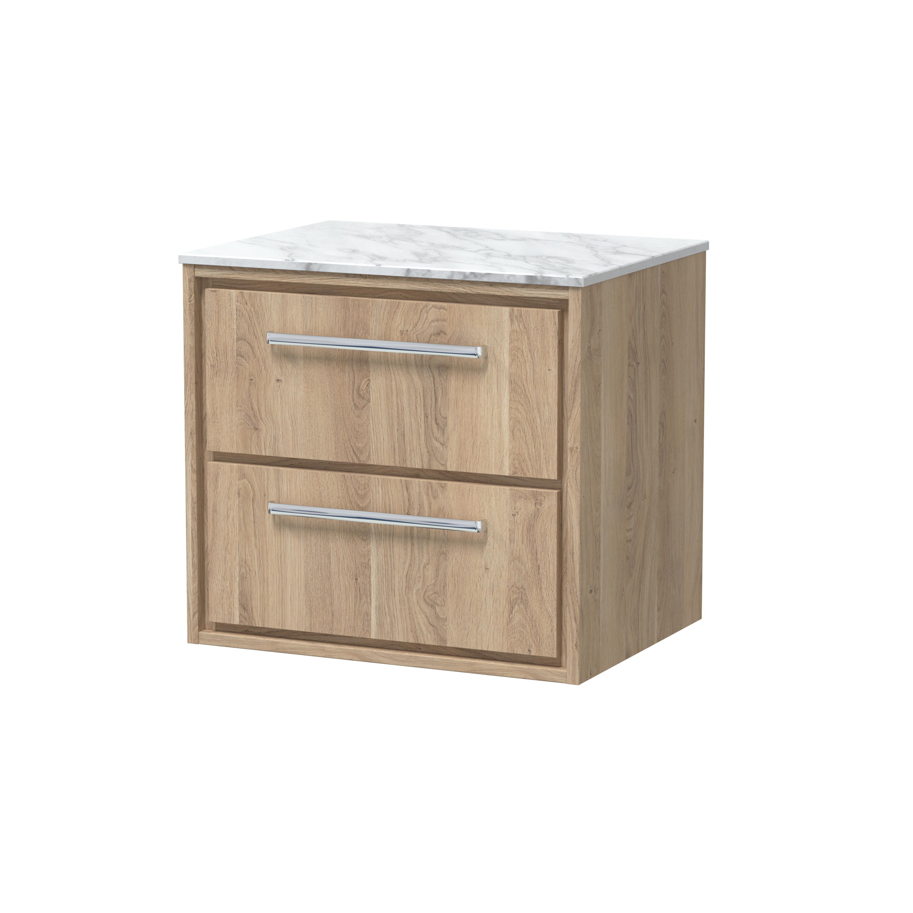 600mm Wall Hung 2-Drawer Vanity with Marble Worktop