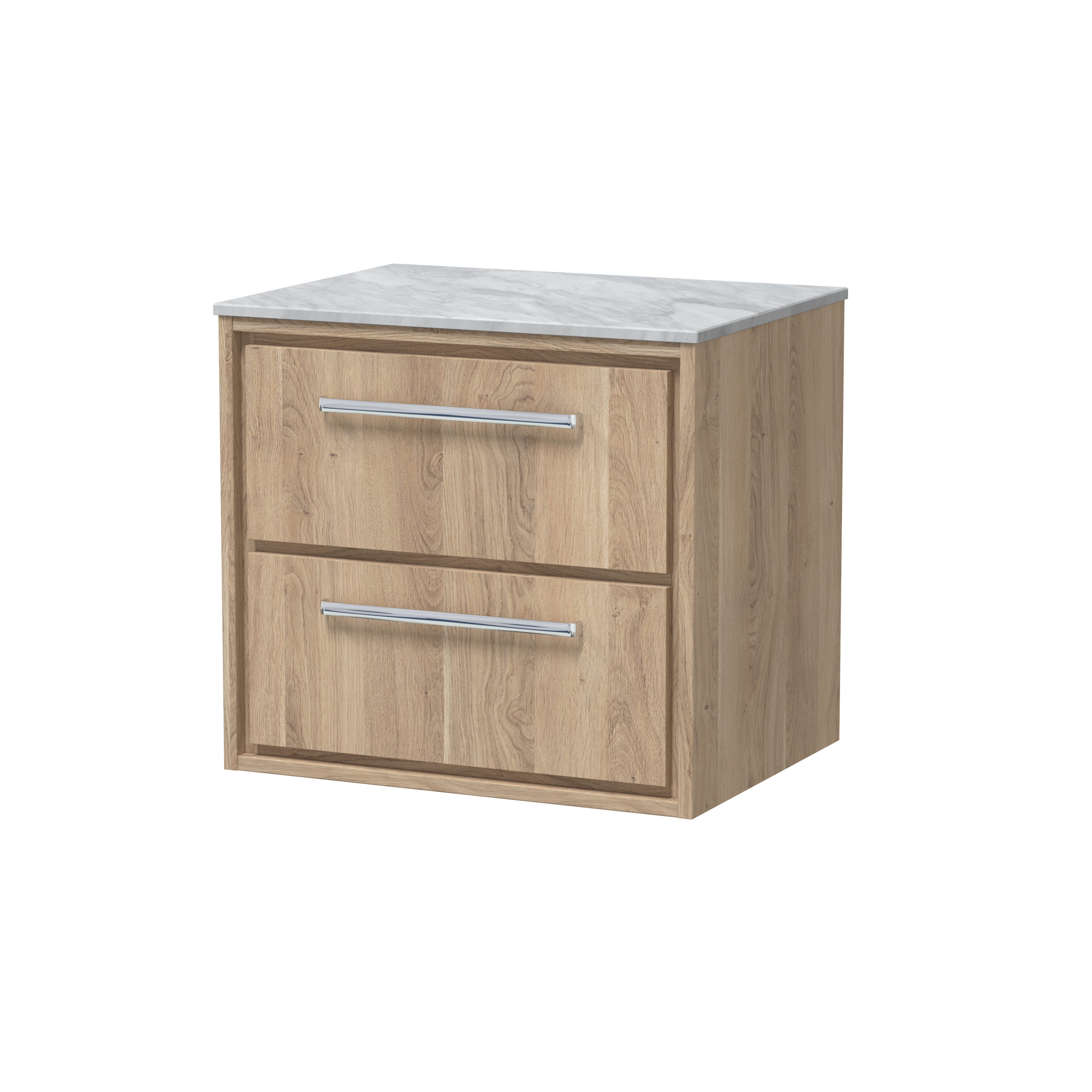 600mm Wall Hung 2-Drawer Vanity with Marble Worktop