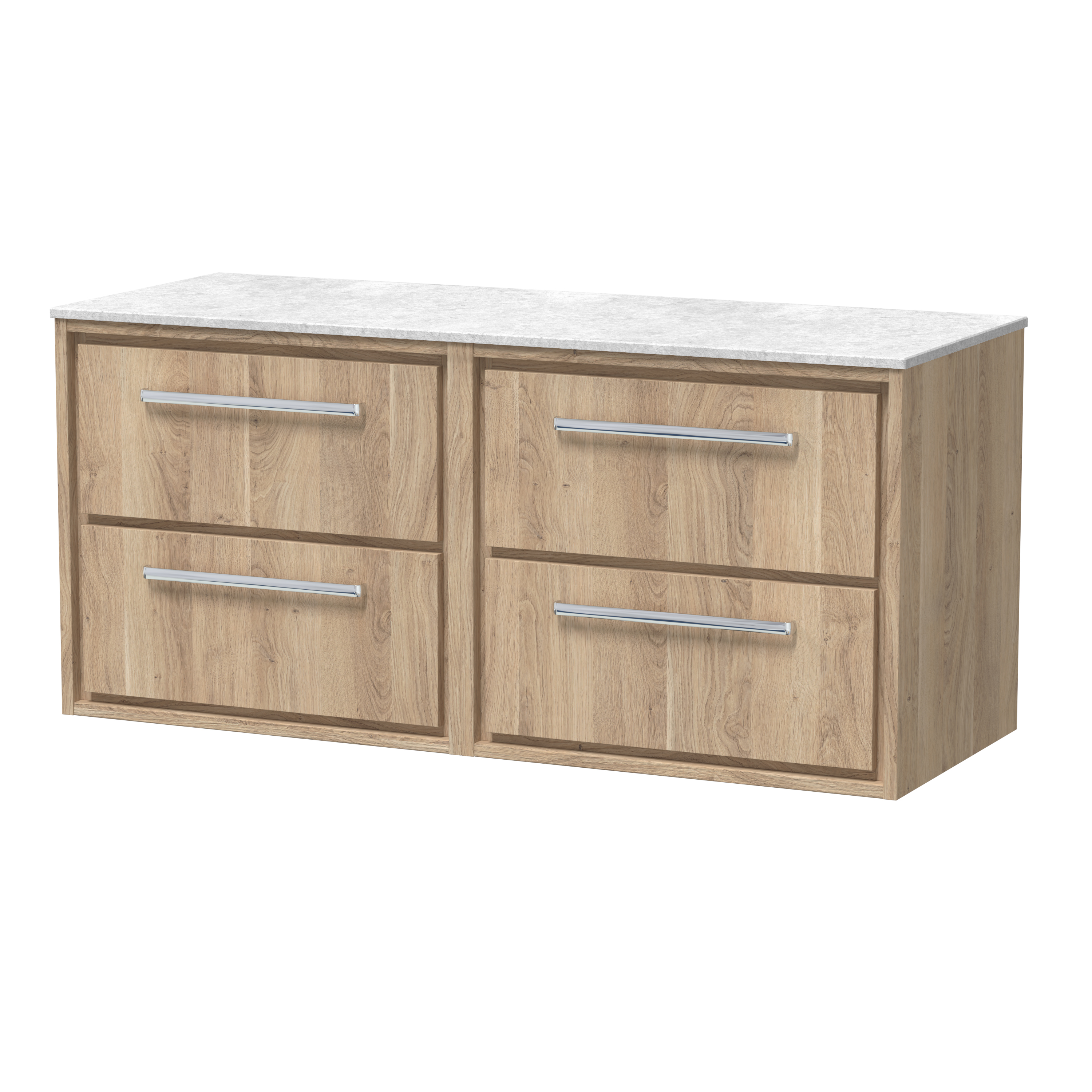 1200mm Wall Hung 4-Drawer Vanity with Marble Worktop