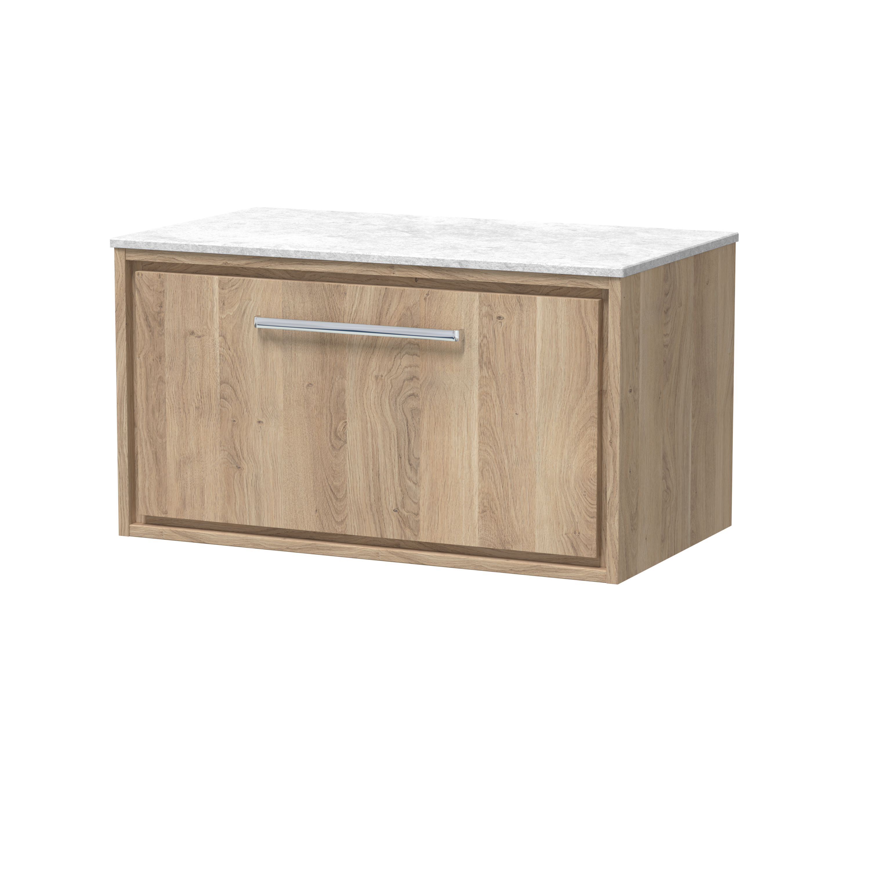 800mm Wall Hung Single Drawer Vanity with Marble Worktop