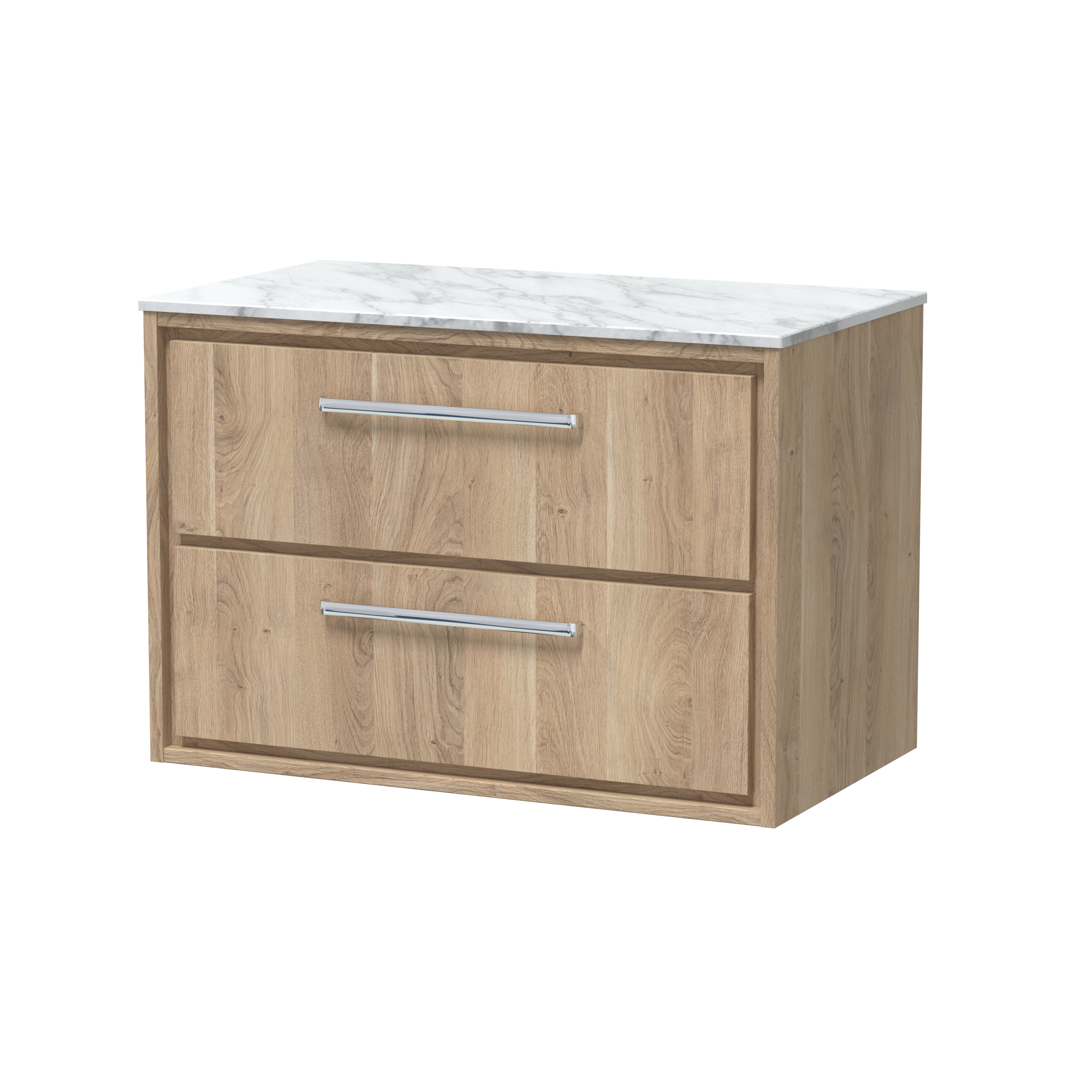 800mm Wall Hung 2-Drawer Vanity with Marble Worktop