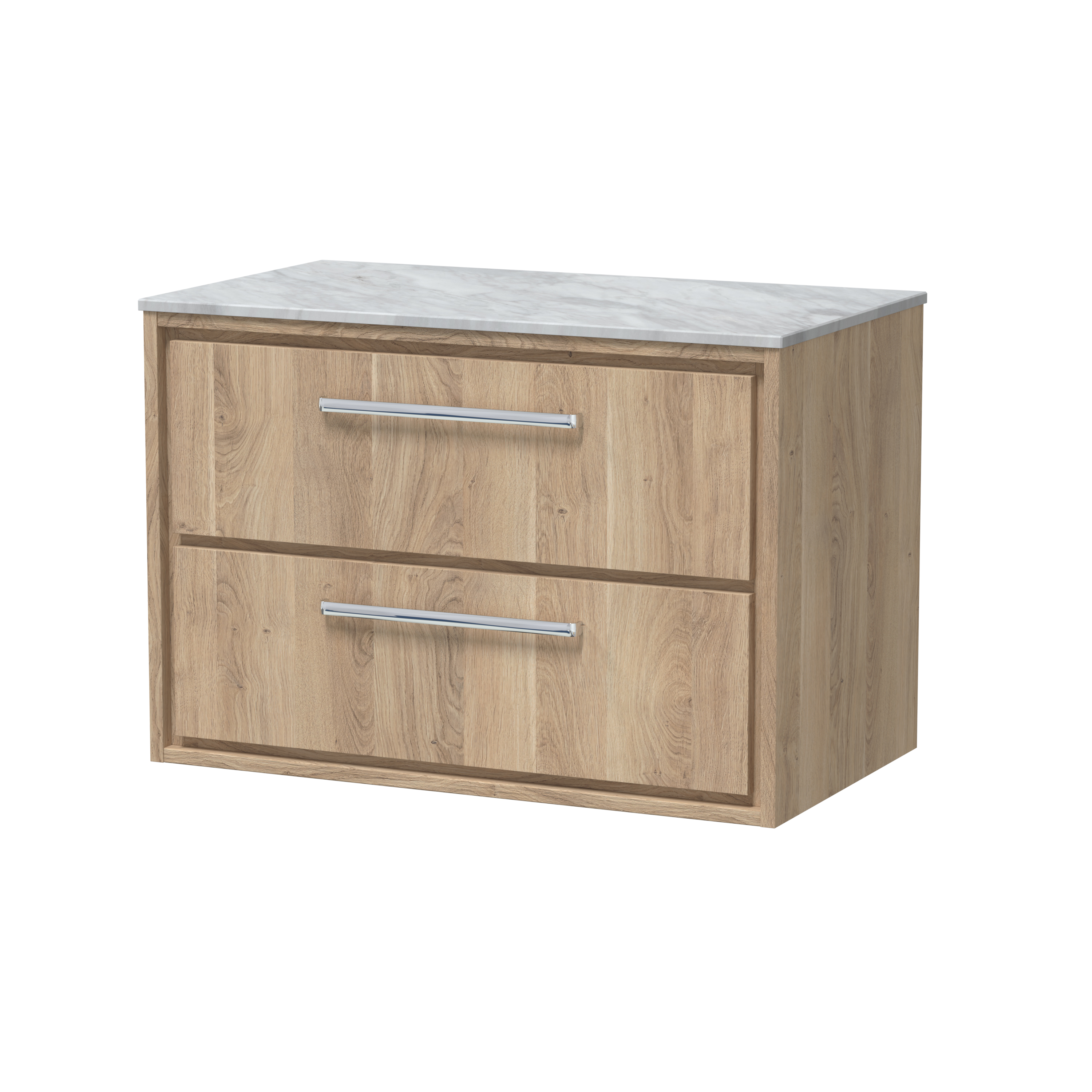 800mm Wall Hung 2-Drawer Vanity with Marble Worktop