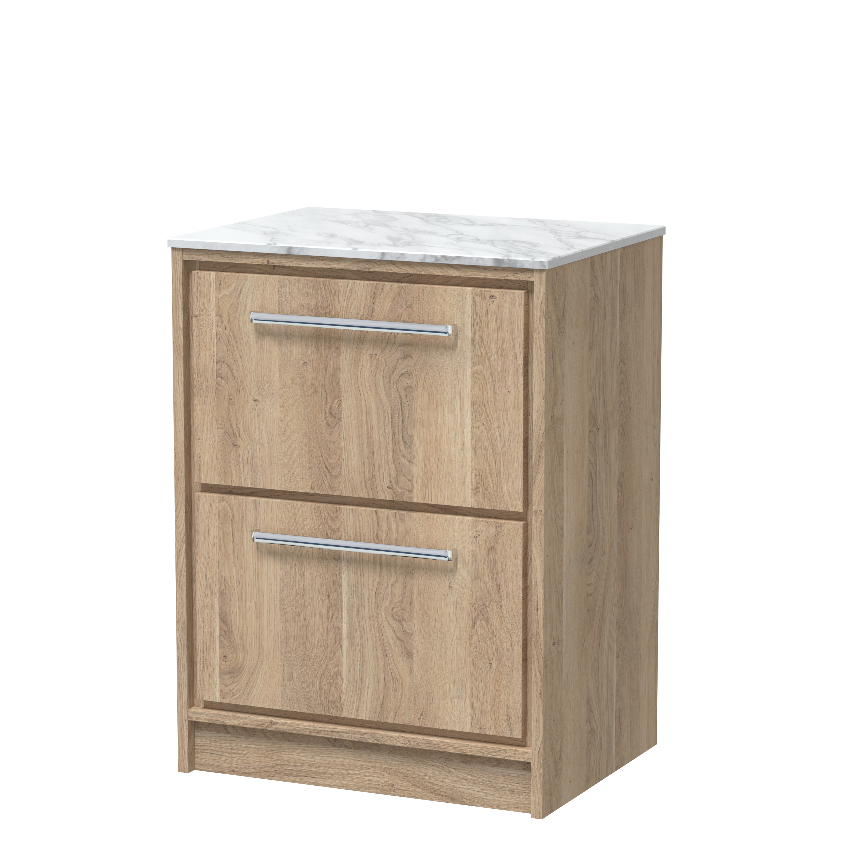 600mm Floor Standing 2-Drawer Vanity with Marble Worktop