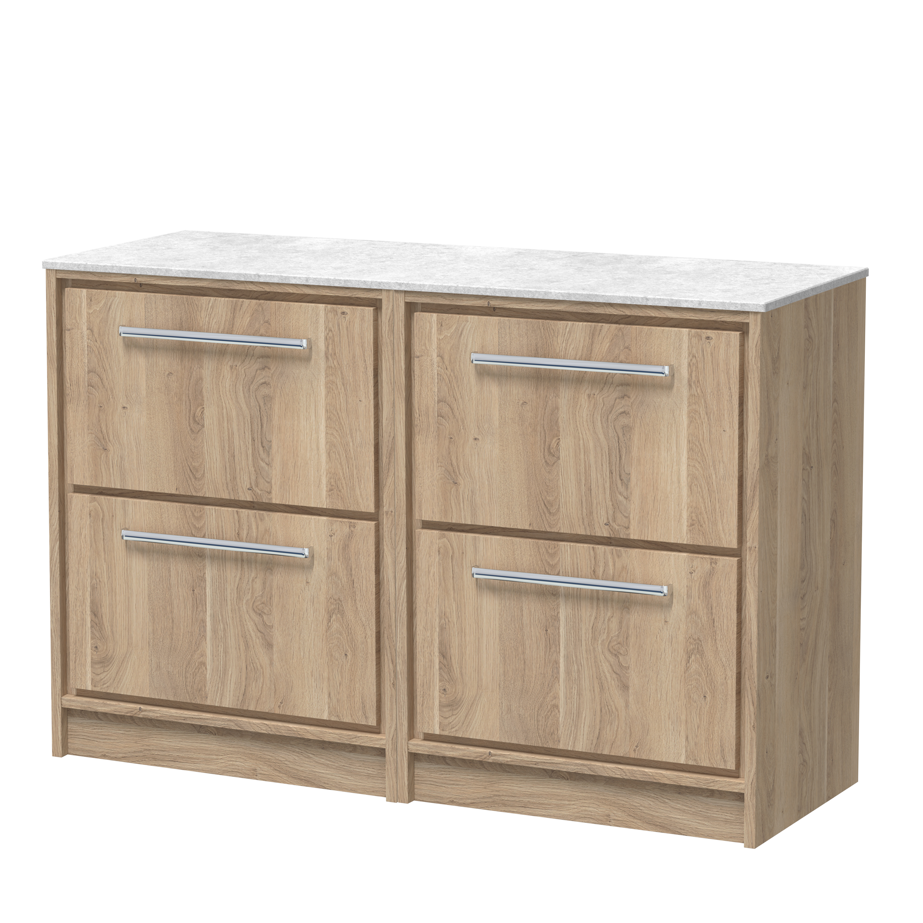 1200mm Floor Standing 4-Drawer Vanity with Marble Worktop