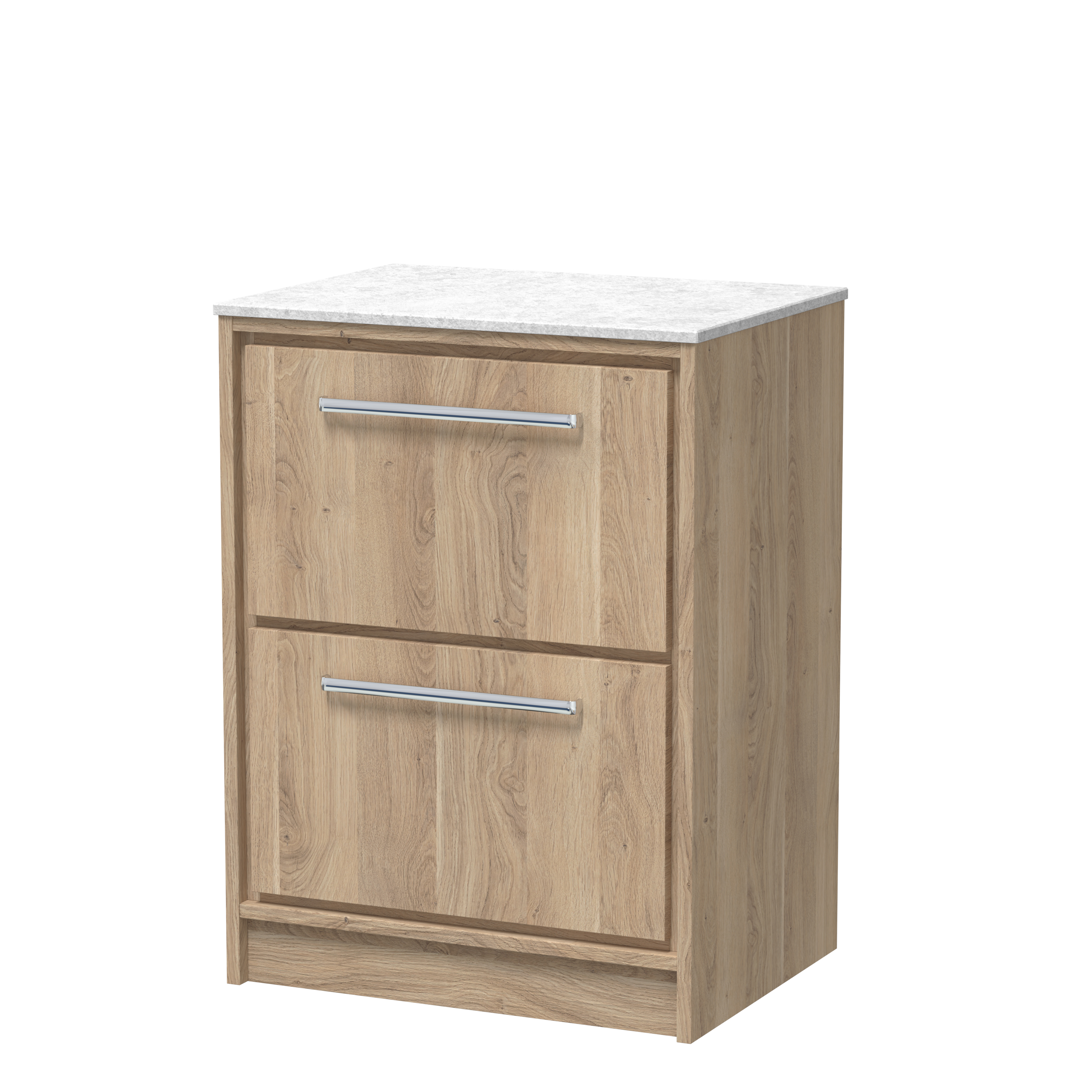 600mm Floor Standing 2-Drawer Vanity with Marble Worktop