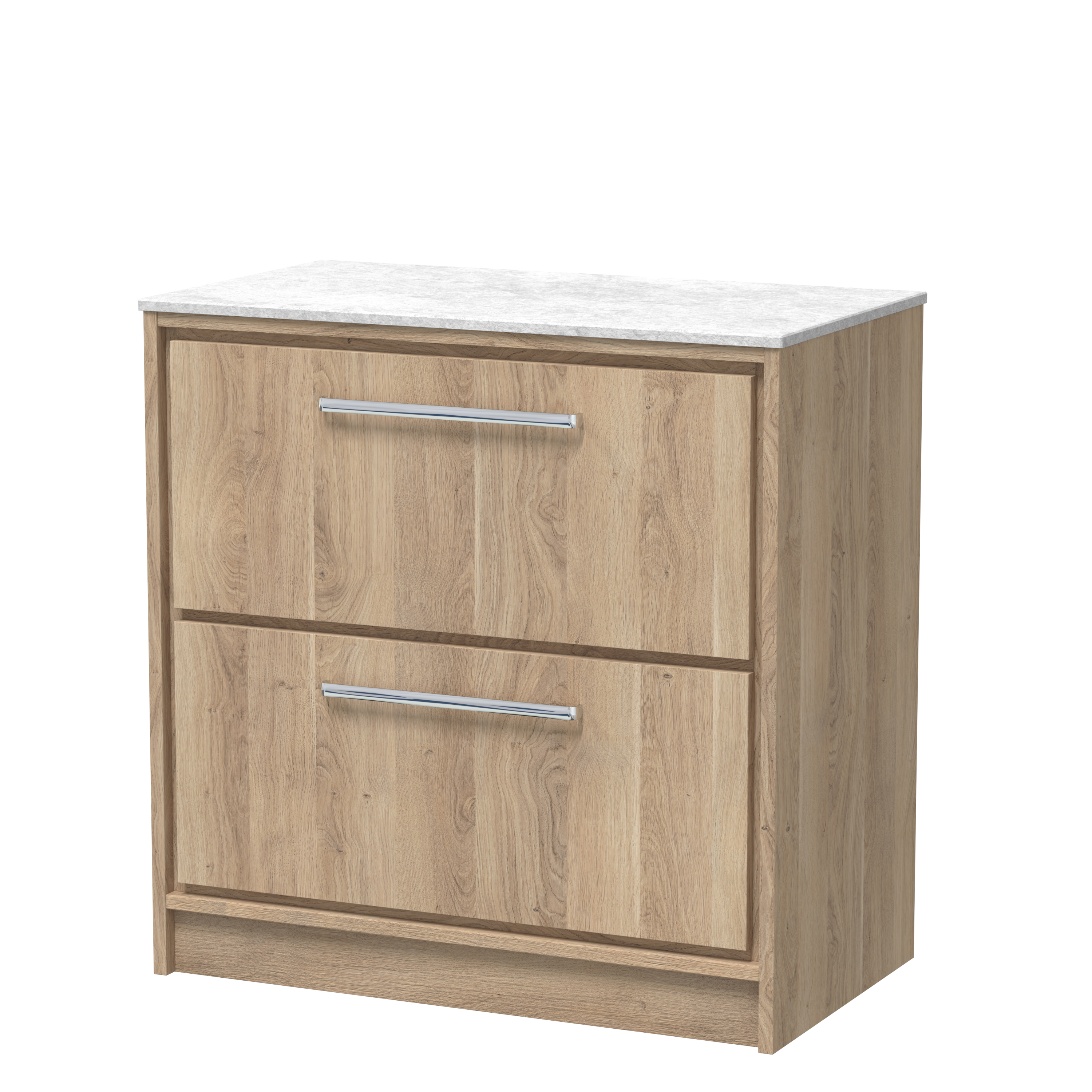 800mm Floor Standing 2-Drawer Vanity with Marble Worktop