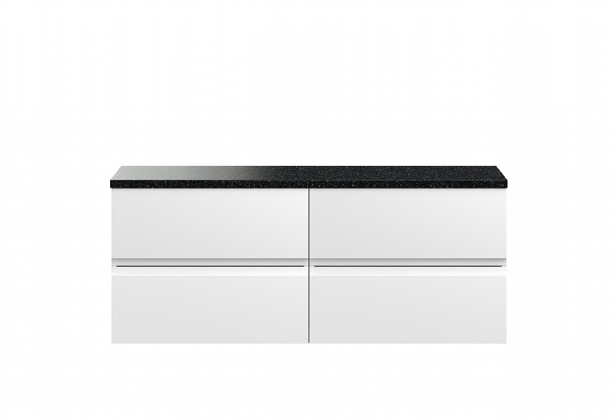 1200mm Wall Hung 4-Drawer Unit & Laminate Worktop