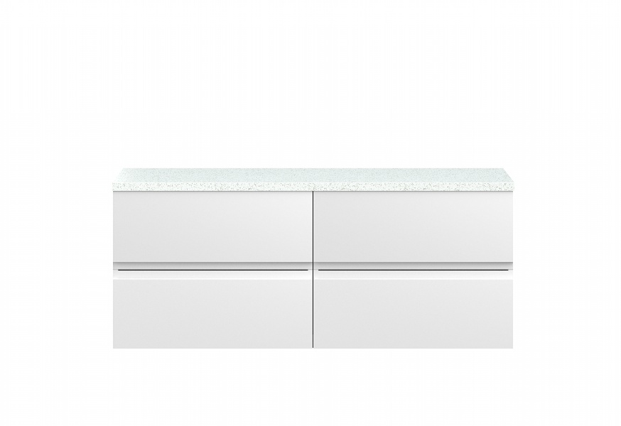 1200mm Wall Hung 4-Drawer Unit & Laminate Worktop