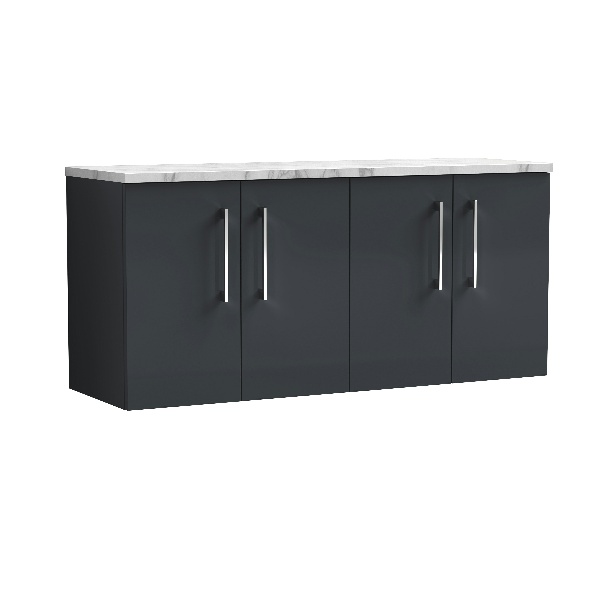 1200mm Wall Hung 4-Door Vanity & Laminate Worktop