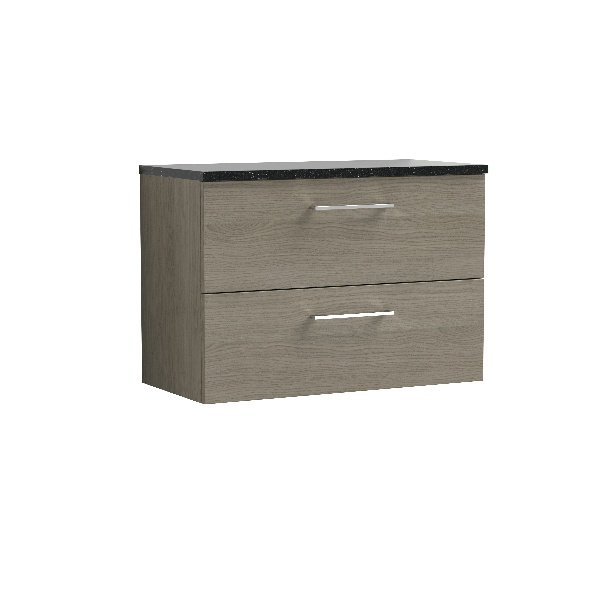 800mm Wall Hung 2 Drawer Vanity & Laminate Top