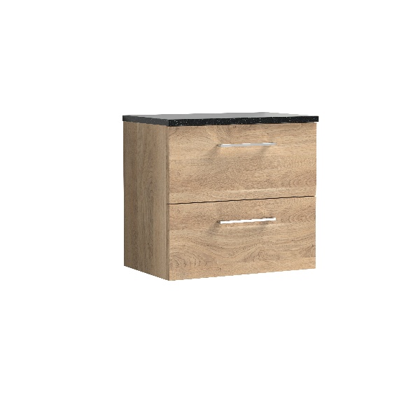 600mm Wall Hung 2-Drawer Vanity & Laminate Worktop