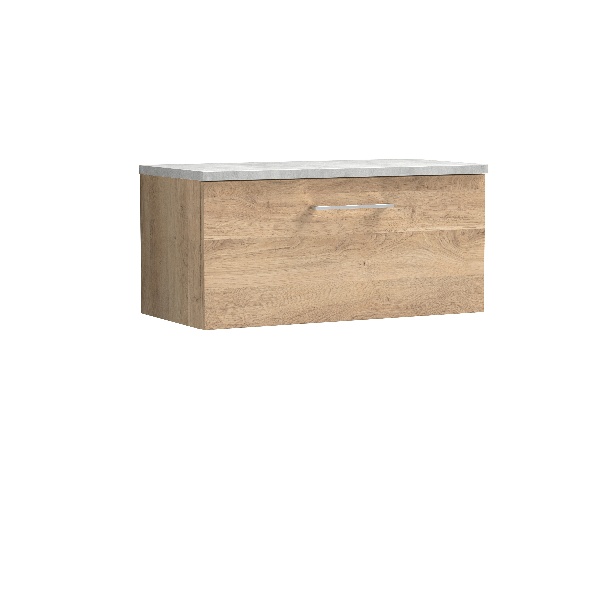 800mm Wall Hung Single Drawer Vanity & Laminate Worktop