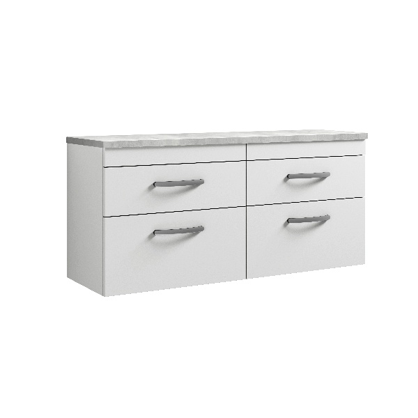 1200mm Wall Hung 4-Drawer Unit & Laminate Worktop