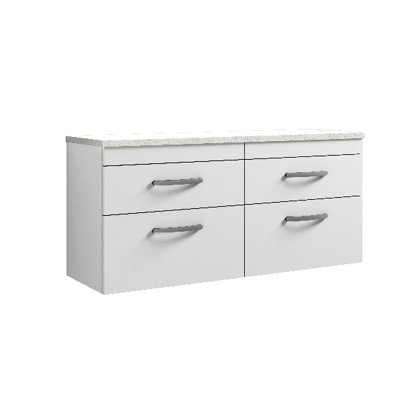 1200mm Wall Hung 4-Drawer Unit & Laminate Worktop