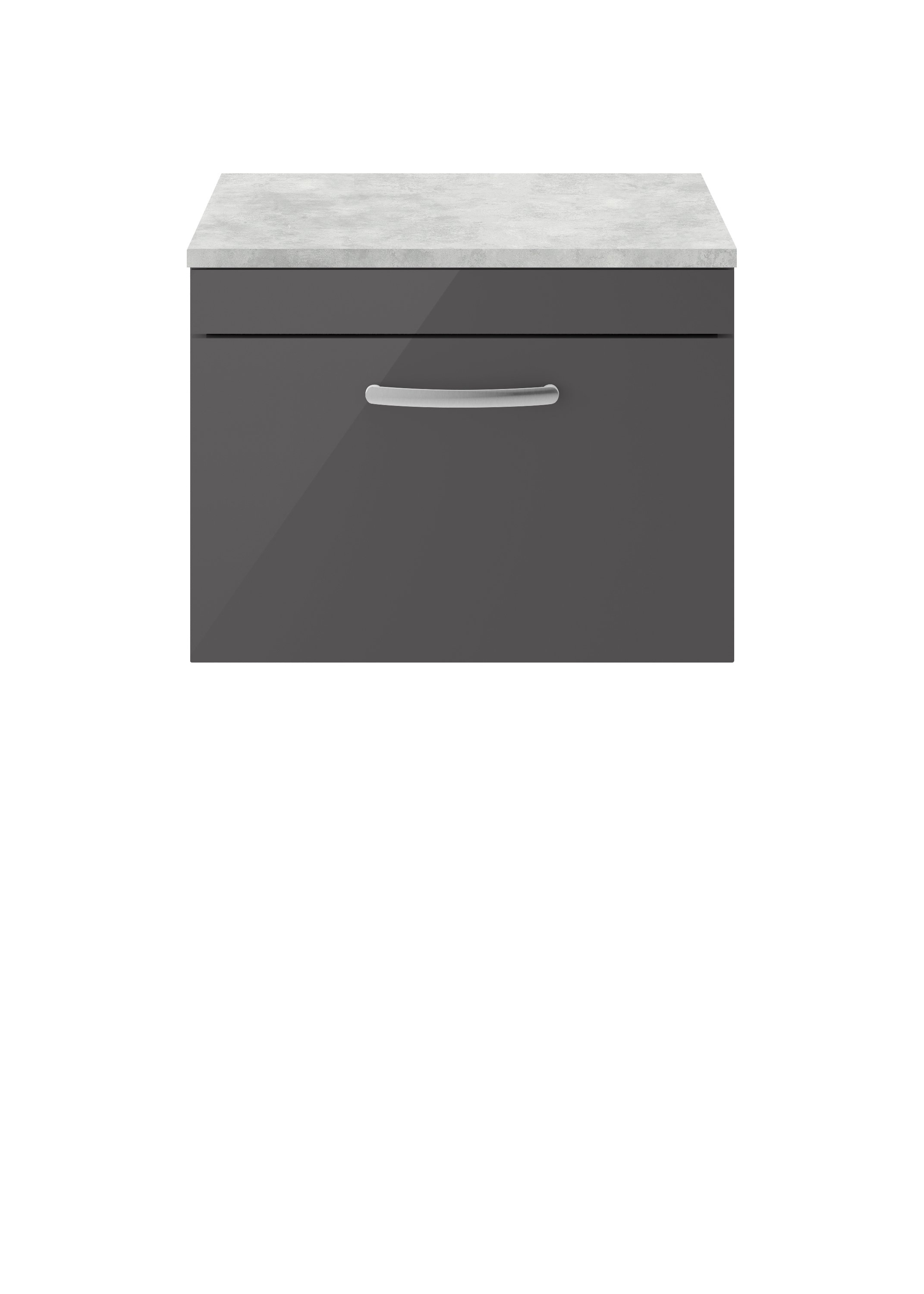 600mm Wall Hung Cabinet With Grey Worktop