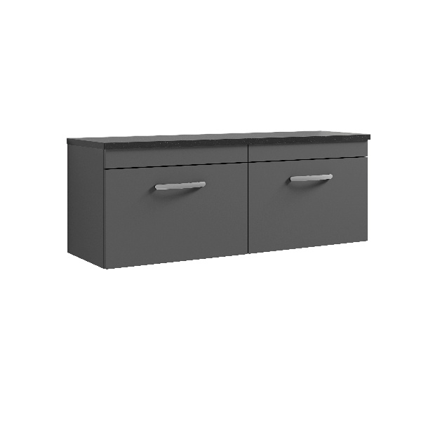 1200mm Wall Hung 2-Drawer Unit & Laminate Worktop