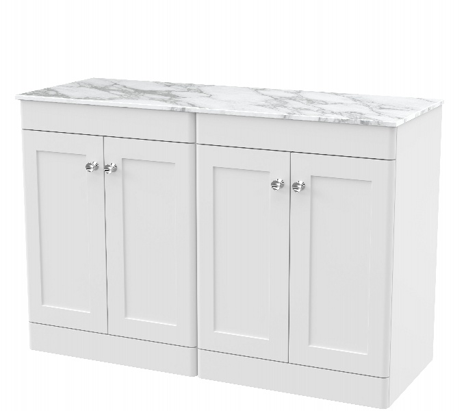 1200mm Floor Standing 4-Door Vanity with Marble Top