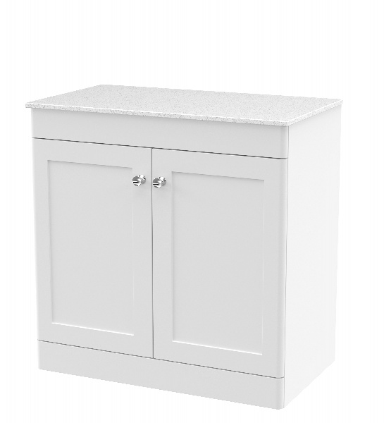 800mm Floor Standing 2-Door Vanity with Marble Top